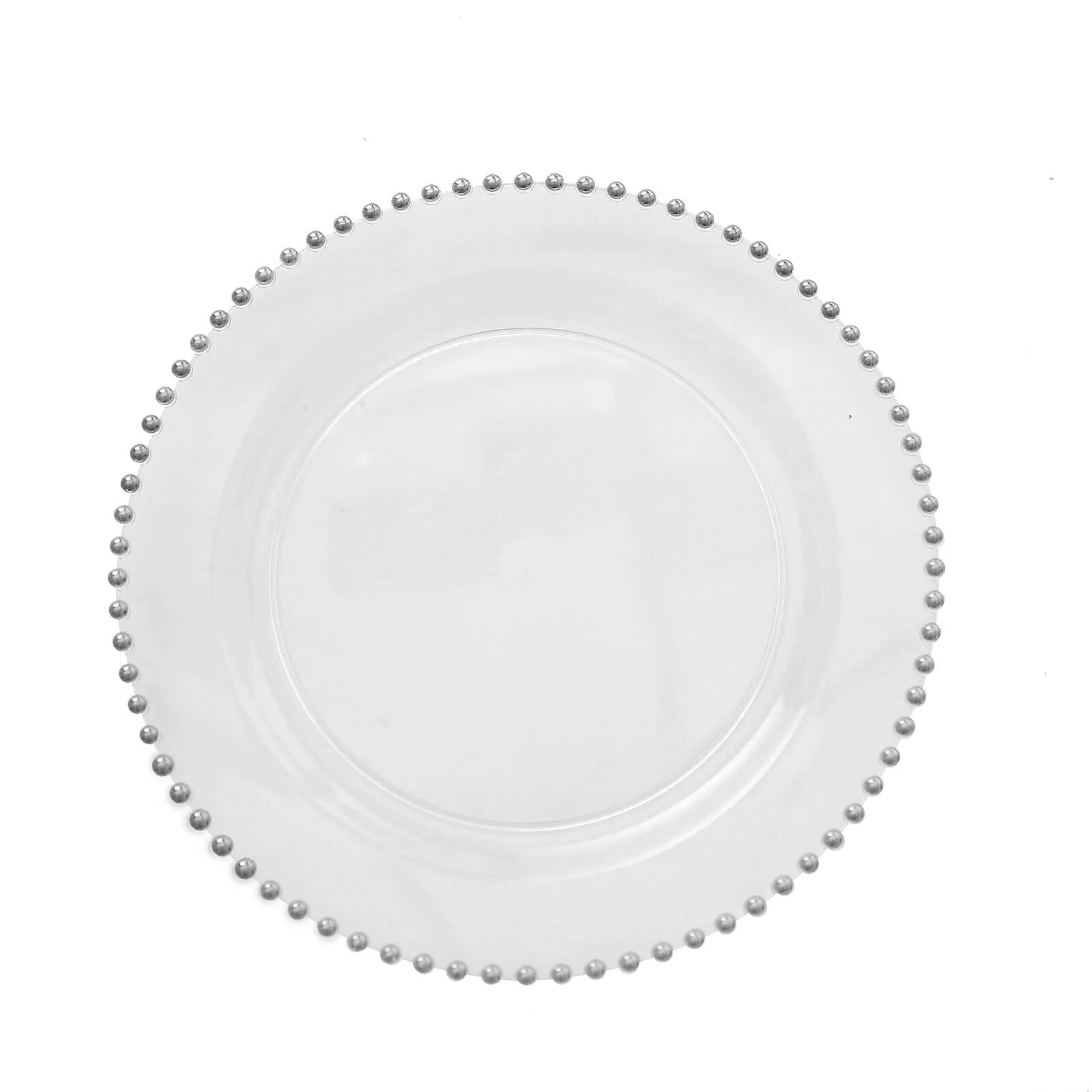 10-Pack Plastic Round Dinner Plates 10" Clear with Silver Beaded Rim - Disposable Party Plates - Image 6