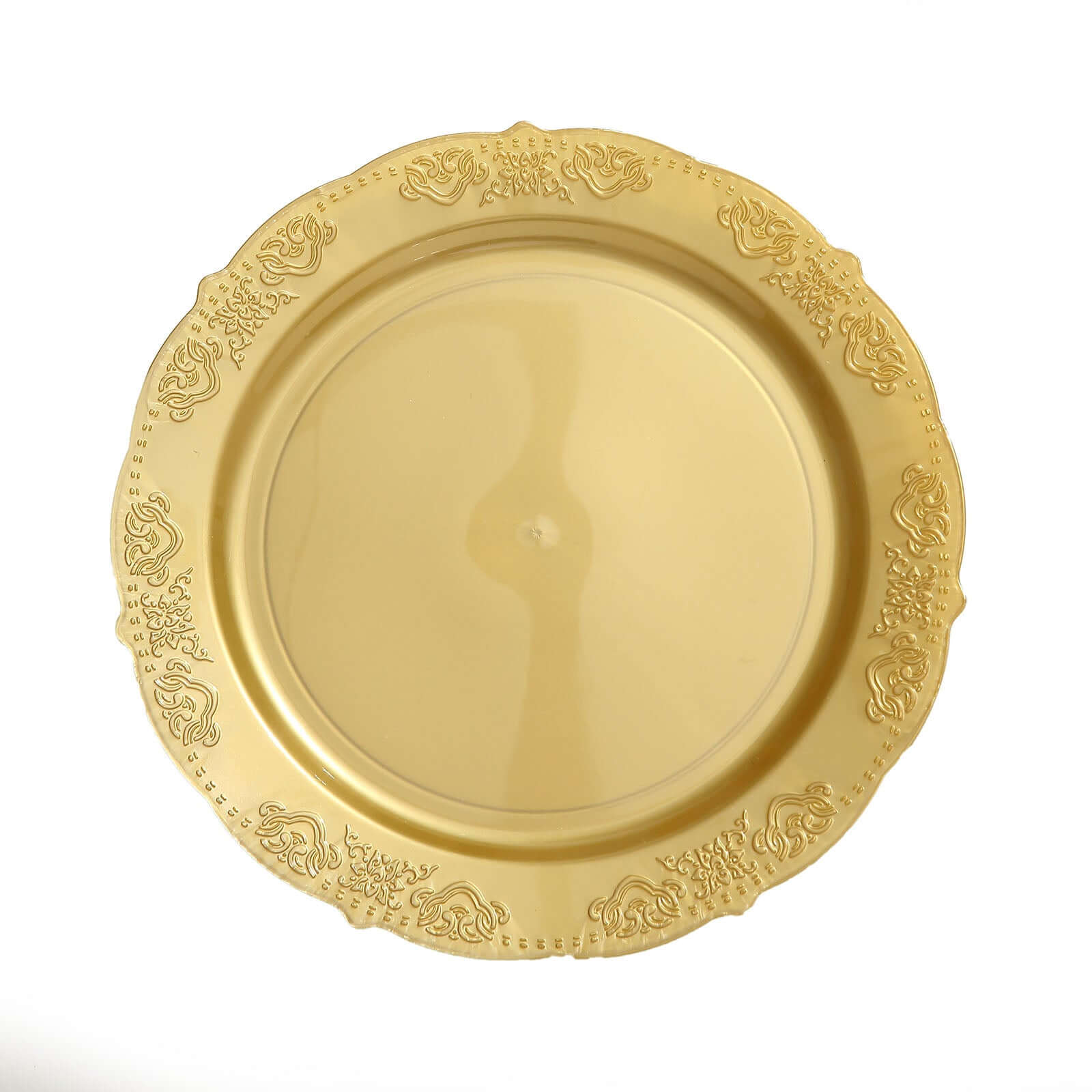 10-Pack Plastic Round Dinner Plates 10" Gold Embossed Scalloped Edge - Stylish Disposable Party Plates for Weddings & Celebrations - Image 7