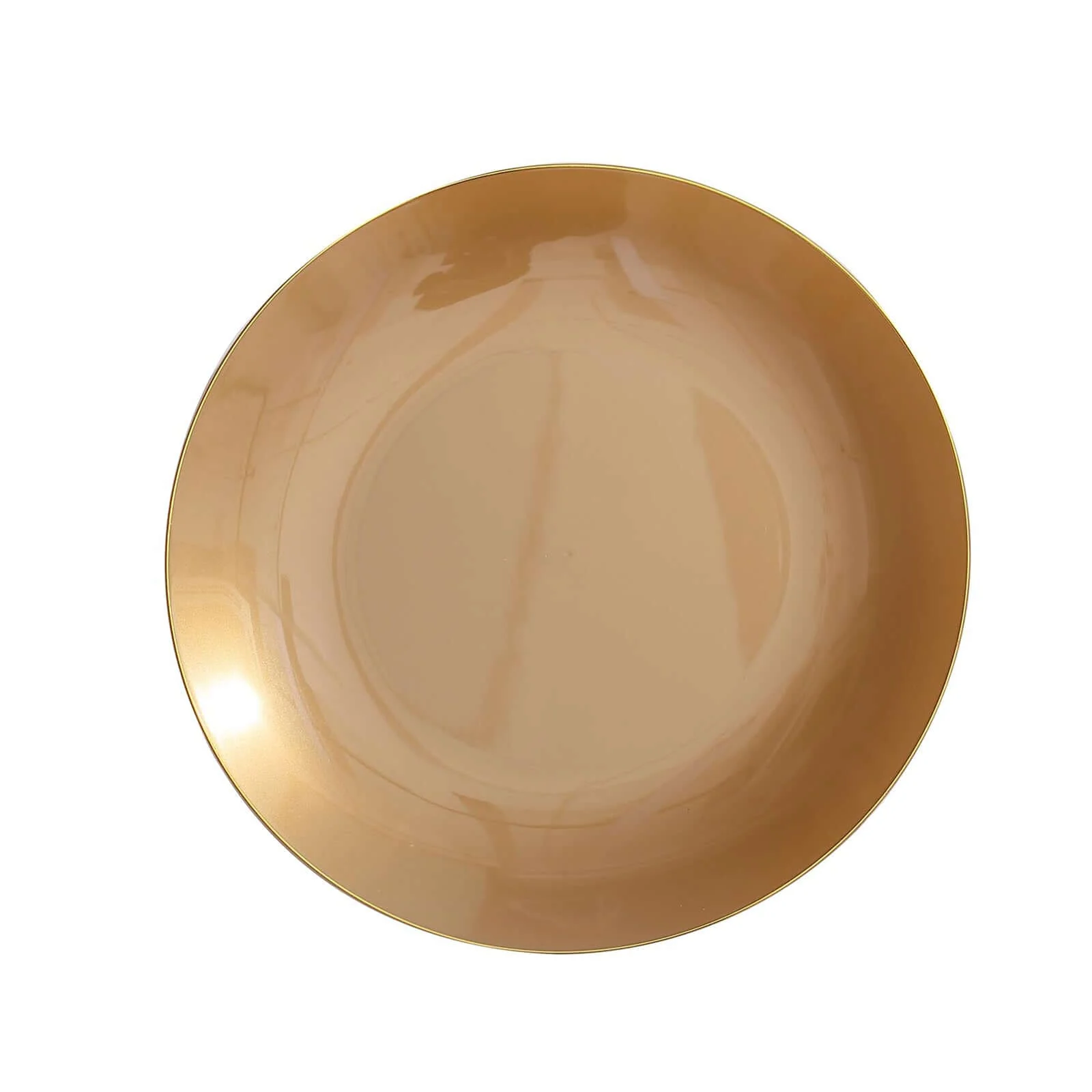 10-Pack Plastic Round Dinner Plates 10" Gold with Gold Rim - Glossy Disposable Party Plates - Image 6