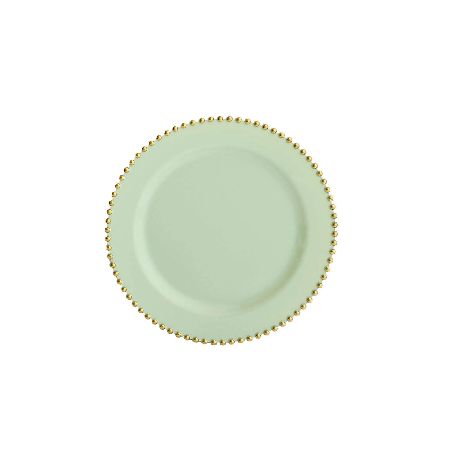 10-Pack Plastic Round Dinner Plates 10" Sage Green with Gold Beaded Rim - Disposable Party Plates - Image 6