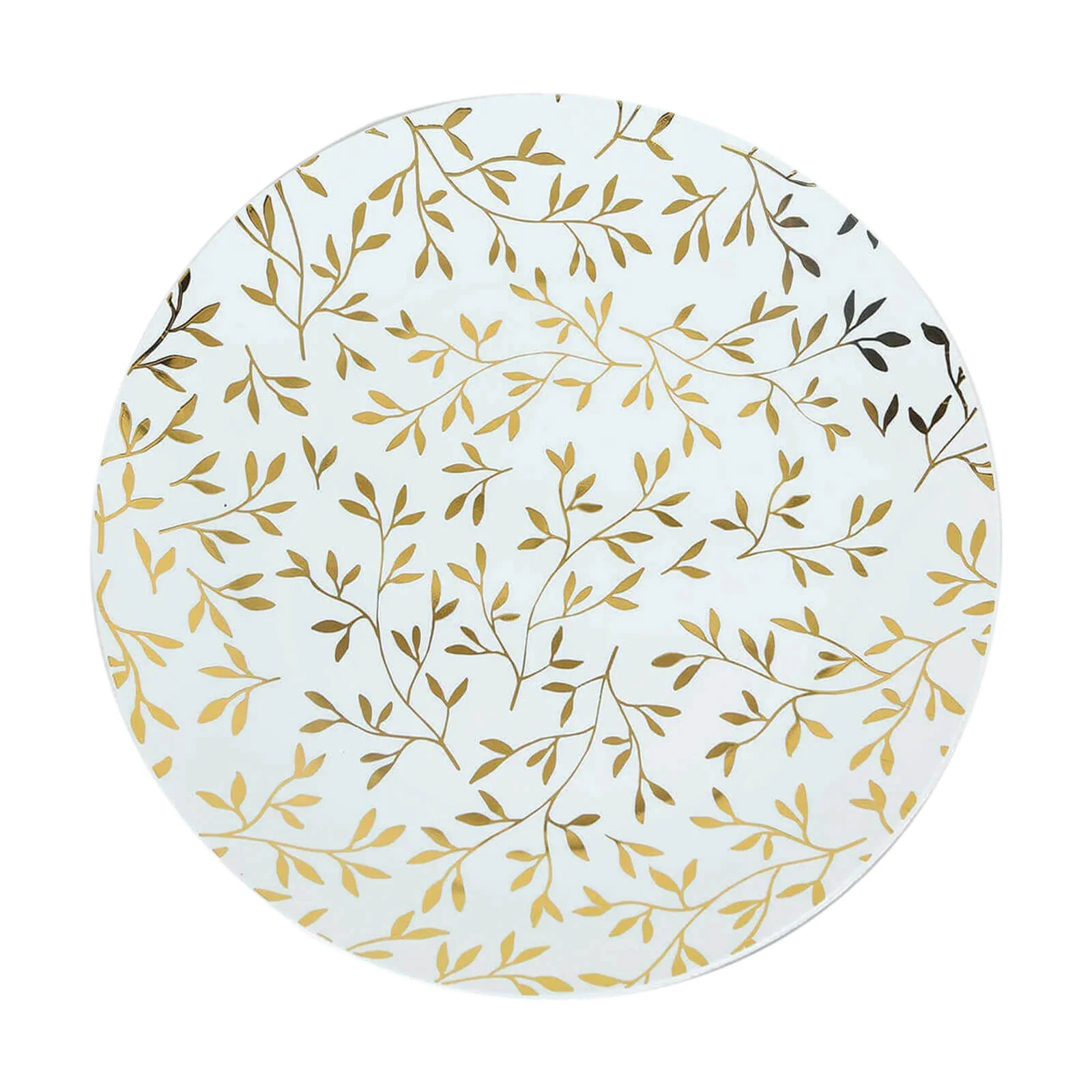 10-Pack Plastic Round Dinner Plates 10" White with Gold Leaf Design - Heavy Duty Disposable Party Plates for Festive Occasions & Memorable Celebrations - Image 7