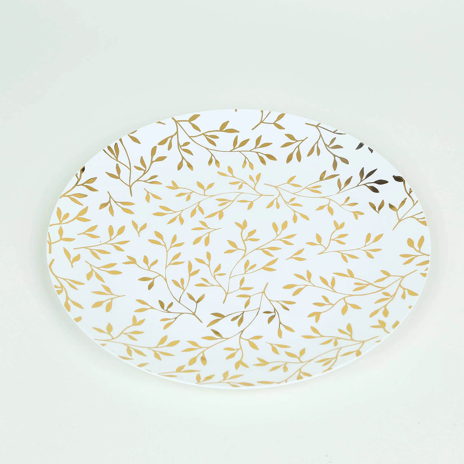 10-Pack Plastic Round Dinner Plates 10" White with Gold Leaf Design - Heavy Duty Disposable Party Plates for Festive Occasions & Memorable Celebrations - Image 8