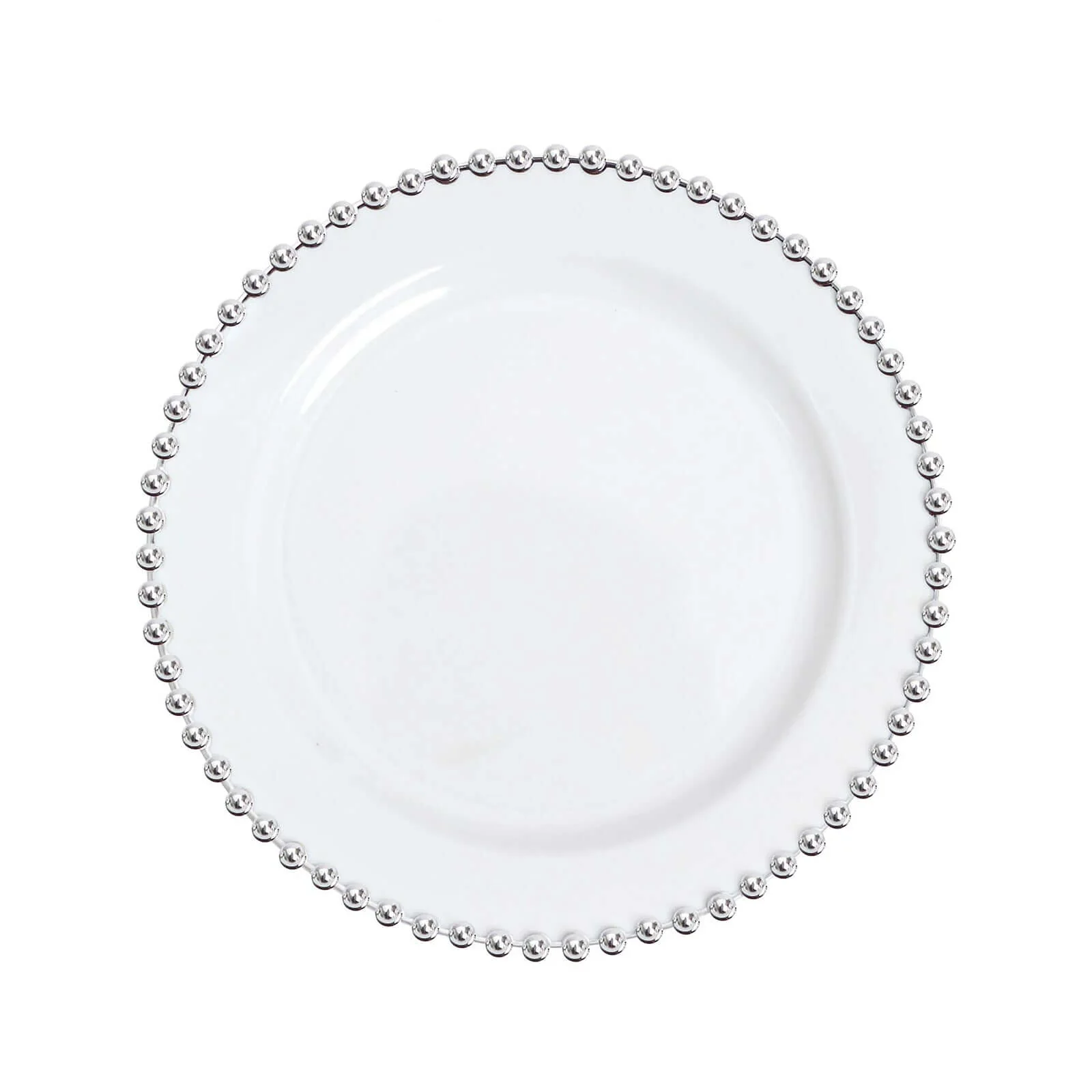 10-Pack Plastic Round Dinner Plates 10" White with Silver Beaded Rim - Disposable Party Plates - Image 6