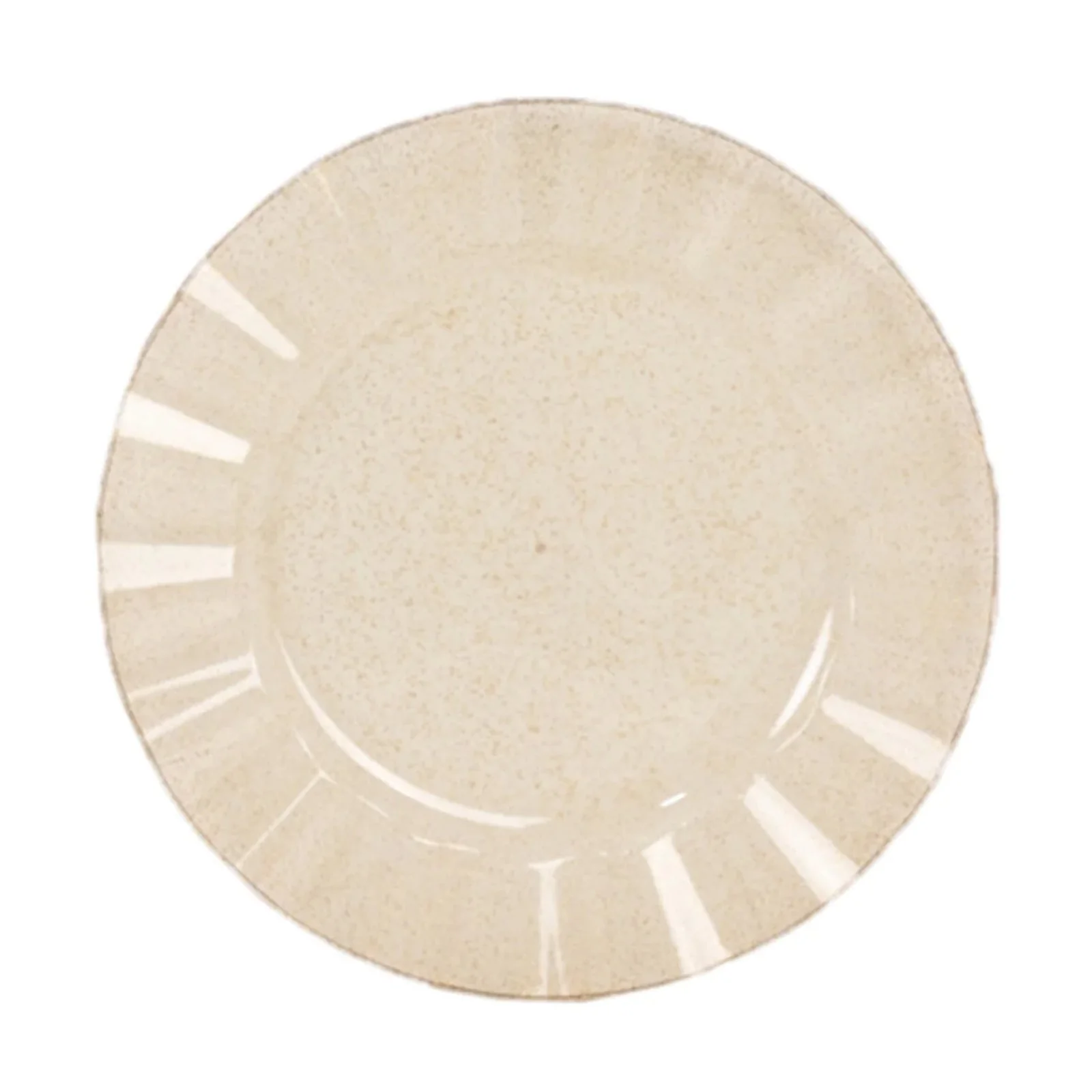 10-Pack Plastic Round Dinner Plates 11" Gold Glitter with Ruffled Rim - Transparent Heavy Duty Disposable Dinnerware - Image 2