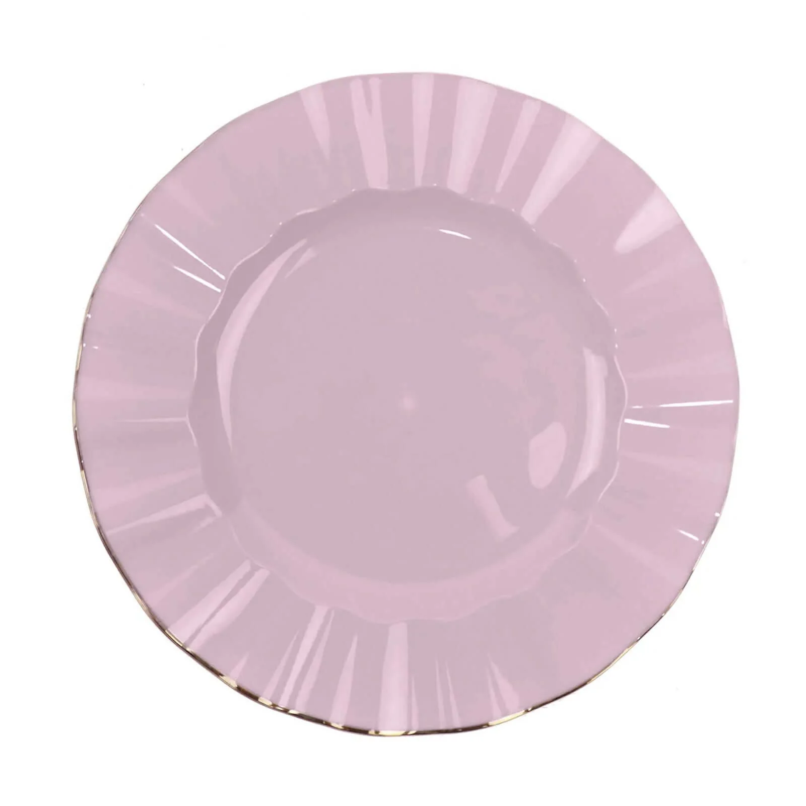 10-Pack Plastic Round Dinner Plates 11" Lavender Lilac Ruffled Rim with Gold Edging - Heavy Duty Disposable Dinnerware - Image 7