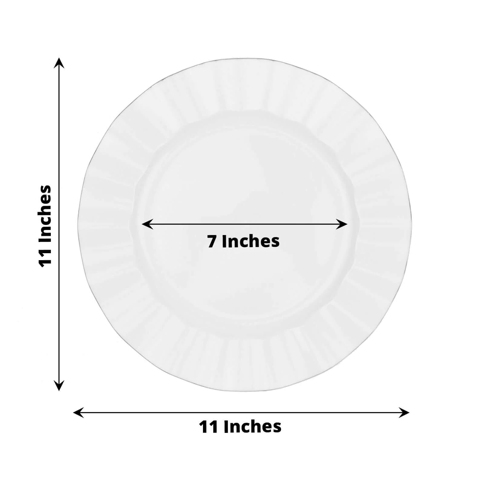 10-Pack Plastic Round Dinner Plates 11" White Ruffled Rim with Gold Edging - Heavy Duty Disposable Dinnerware for Upscale Buffets & Catered Events - Image 3