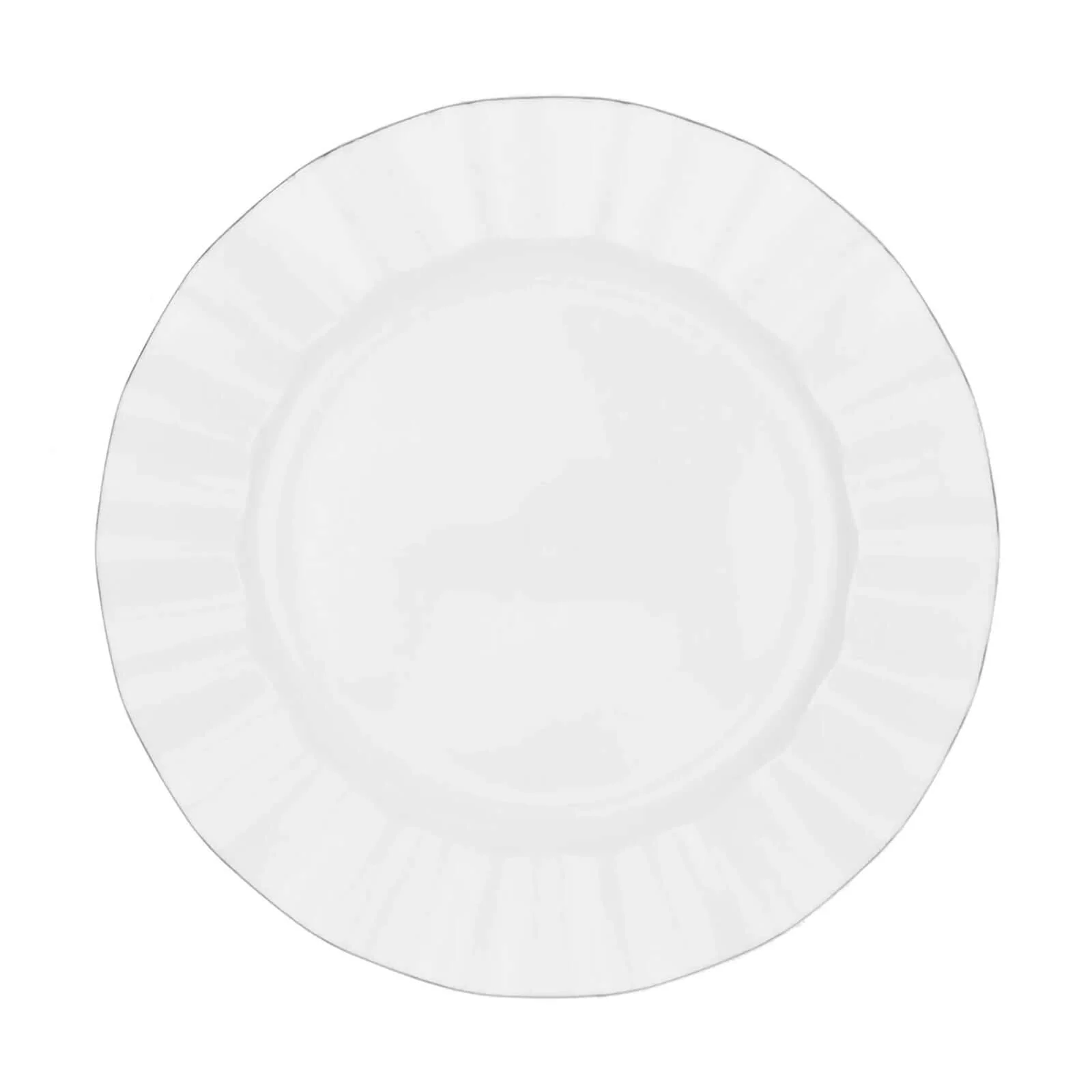 10-Pack Plastic Round Dinner Plates 11" White Ruffled Rim with Gold Edging - Heavy Duty Disposable Dinnerware for Upscale Buffets & Catered Events - Image 7