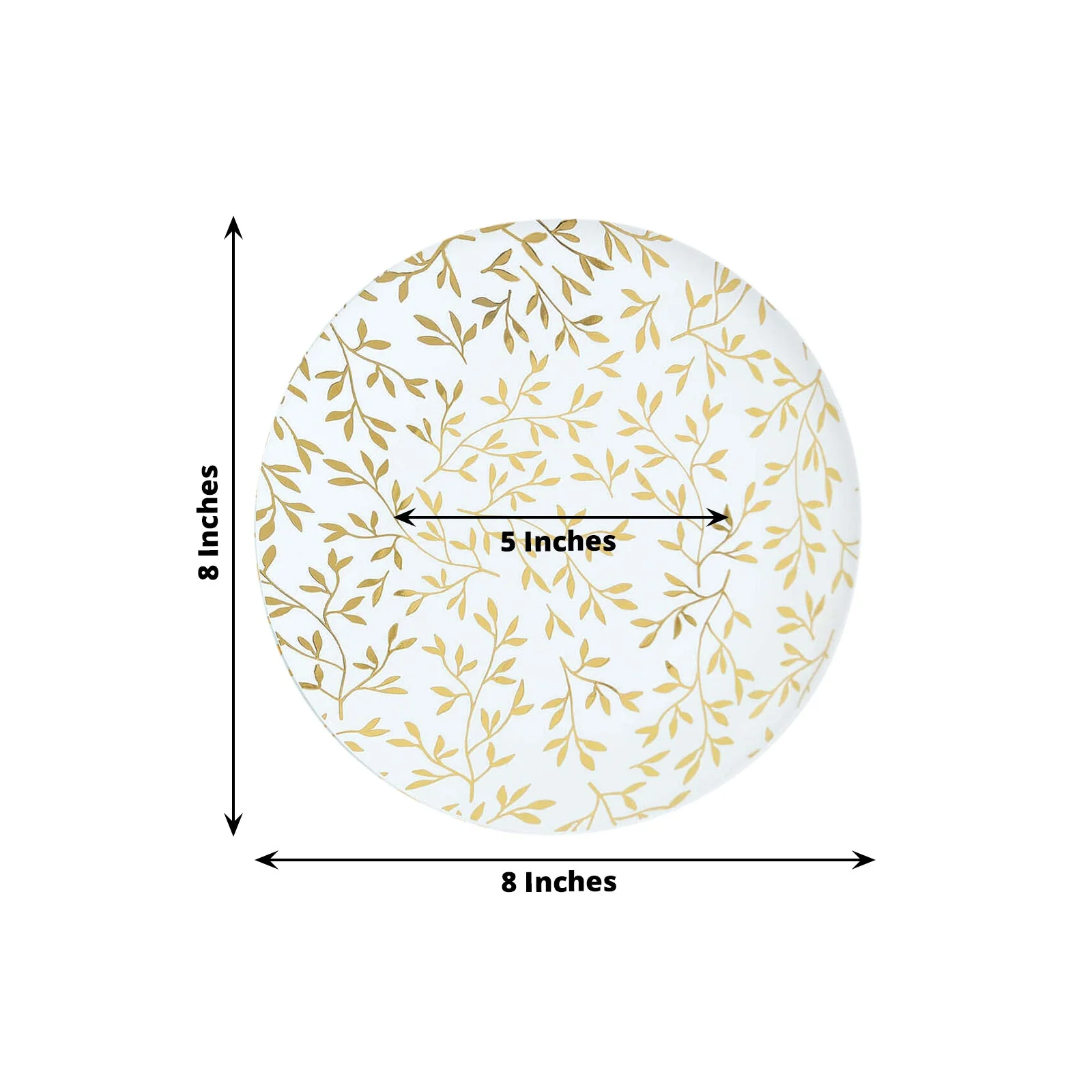 10-Pack Plastic Round Salad Dessert Plates 8" White - Image 3