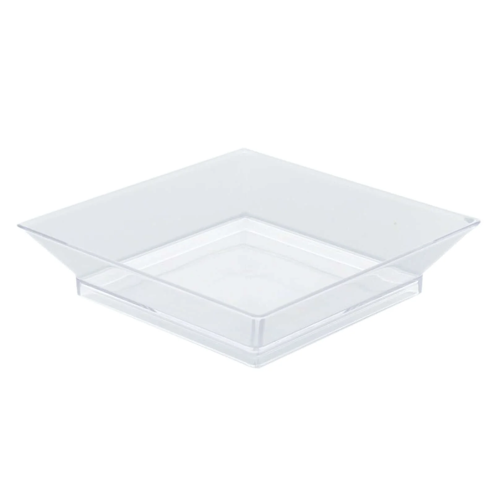10-Pack Plastic Tapas Plates 4" Sleek Square Design Clear - Disposable Appetizer and Dessert Plates - Image 6