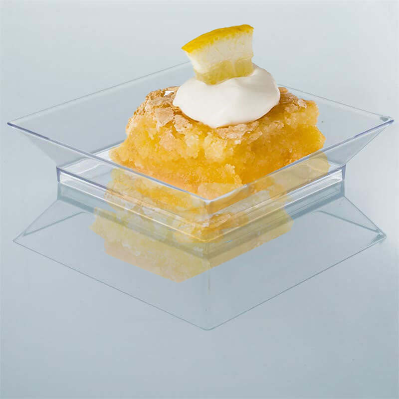 10-Pack Plastic Tapas Plates 4" Sleek Square Design Clear - Disposable Appetizer and Dessert Plates - Image 7