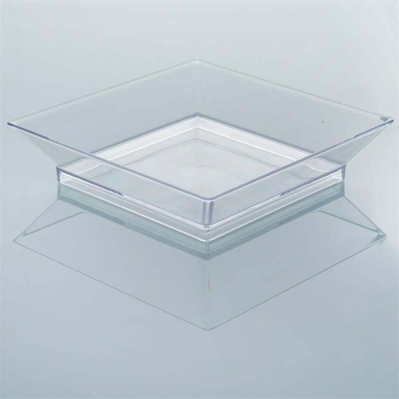 10-Pack Plastic Tapas Plates 4" Sleek Square Design Clear - Disposable Appetizer and Dessert Plates - Image 8