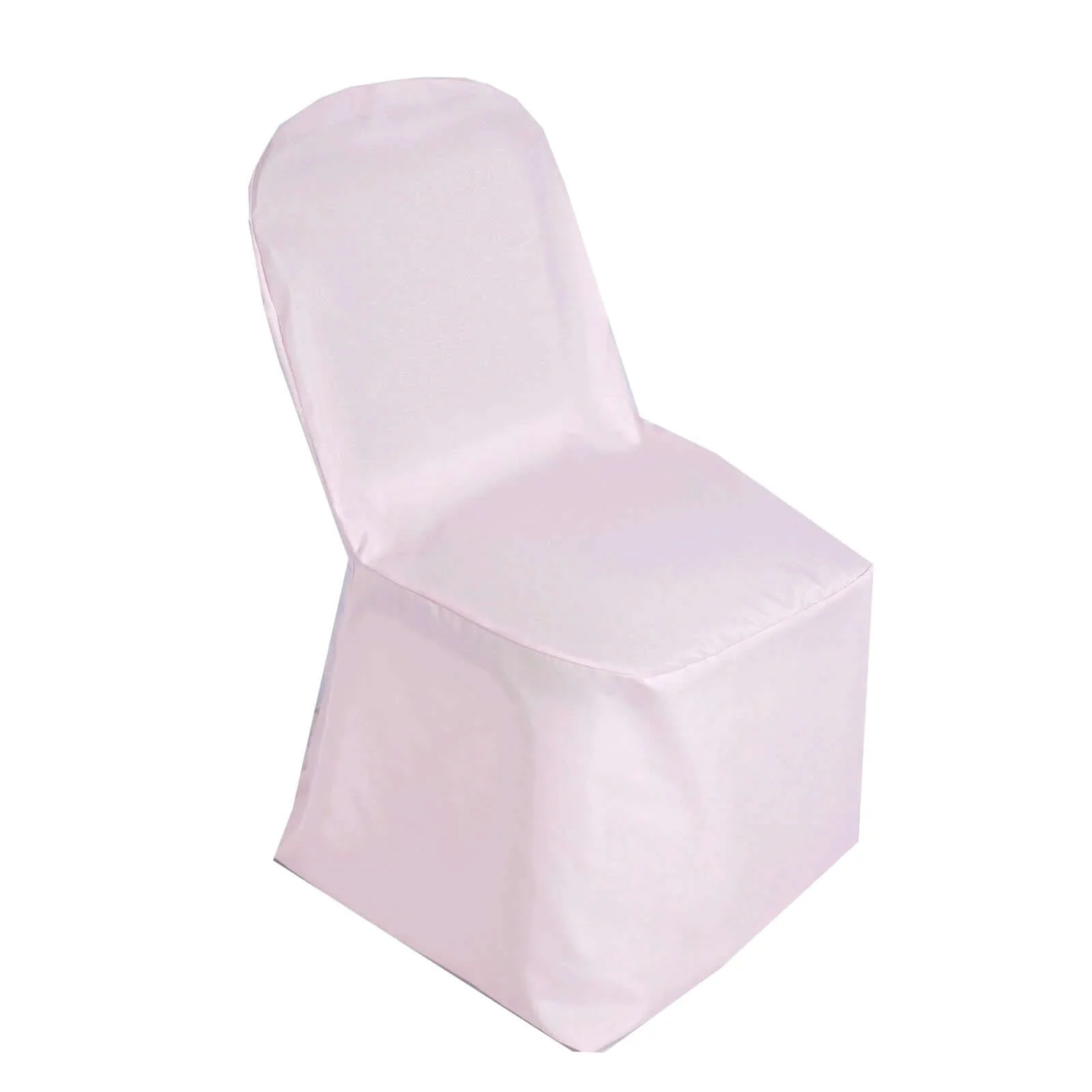 10 Pack Polyester Banquet Chair Covers Blush - Reusable Stain-Resistant Slipcovers - Image 7