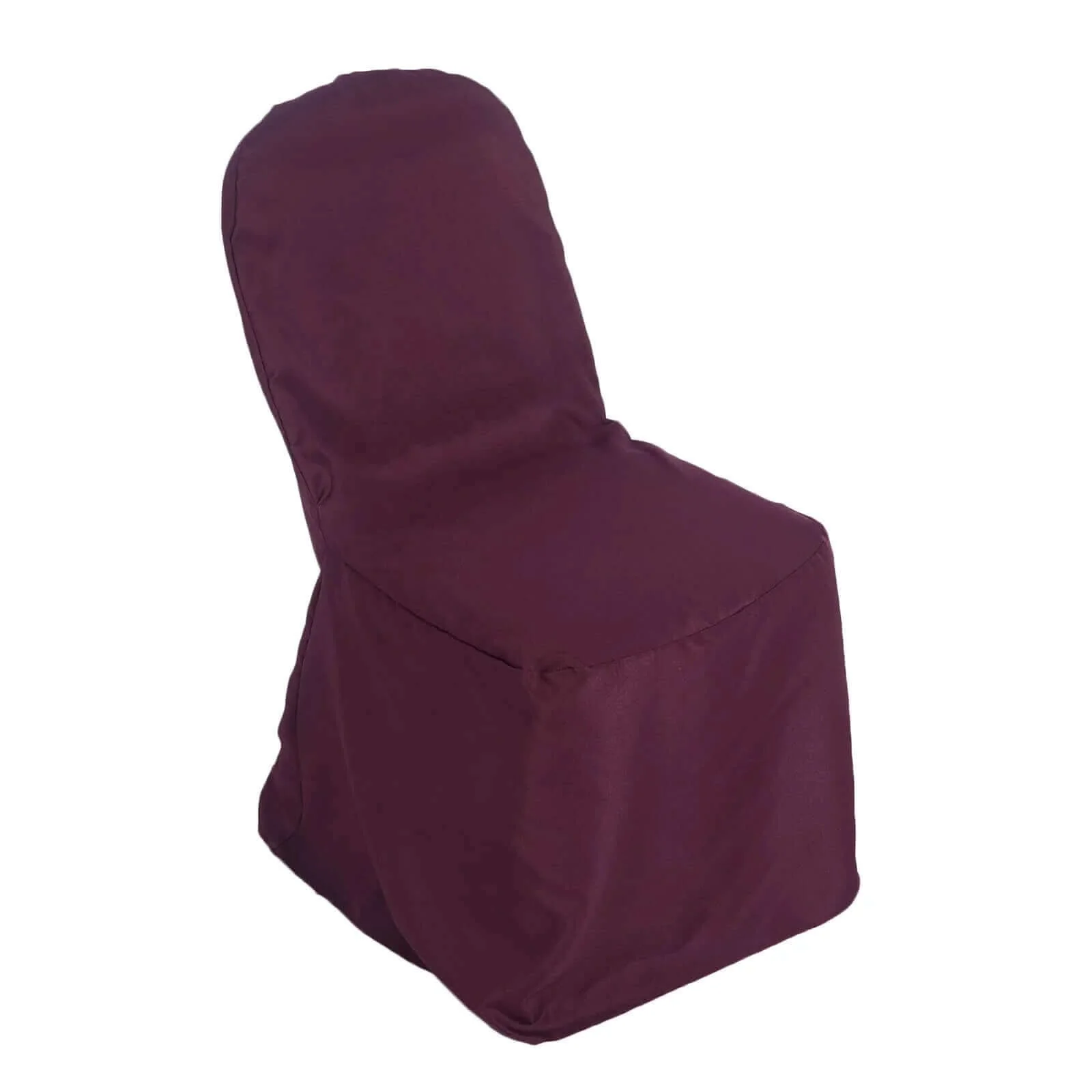10 Pack Polyester Banquet Chair Covers Burgundy - Reusable Stain-Resistant Slipcovers - Image 6