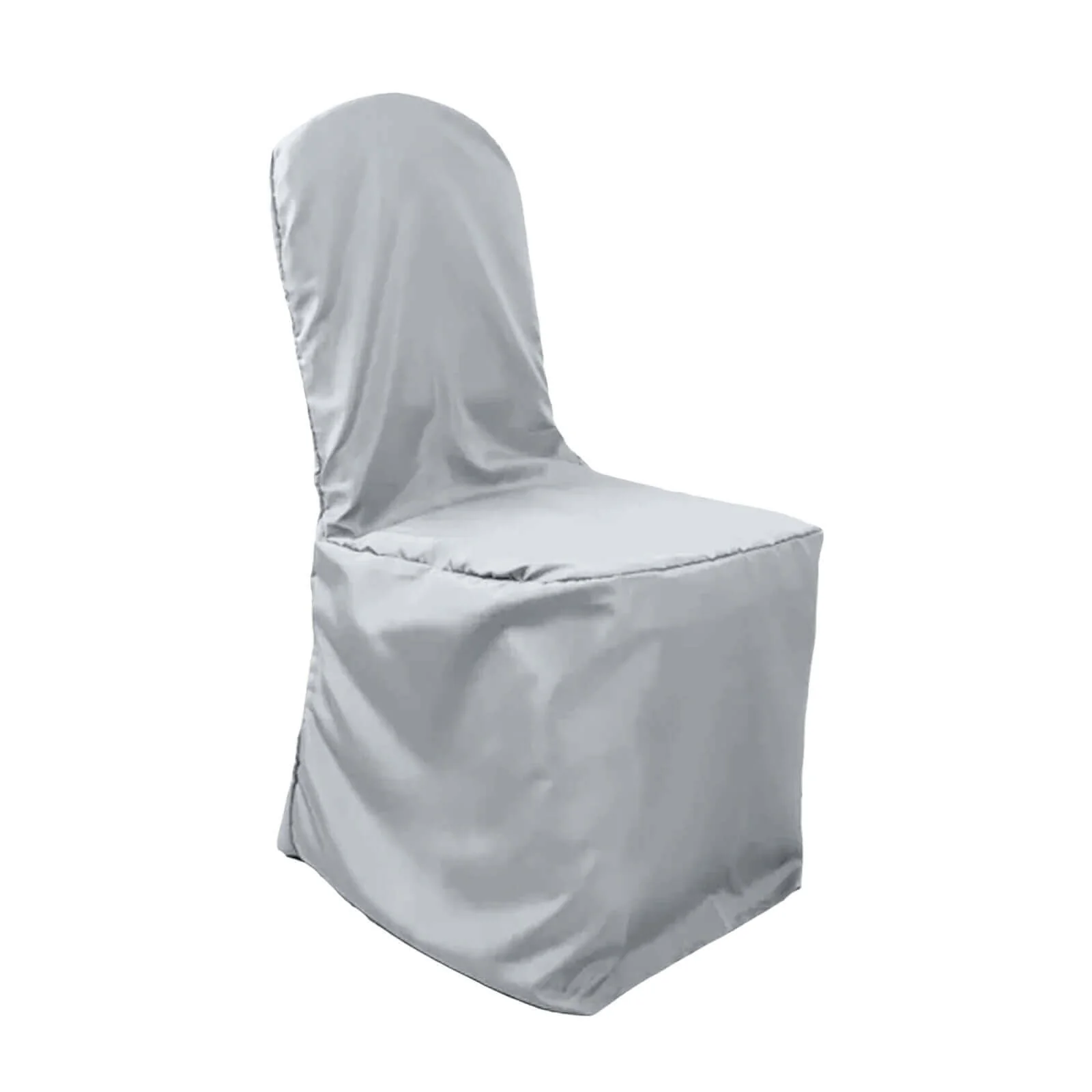 10 Pack Polyester Banquet Chair Covers Silver - Reusable Stain-Resistant Slipcovers - Image 7