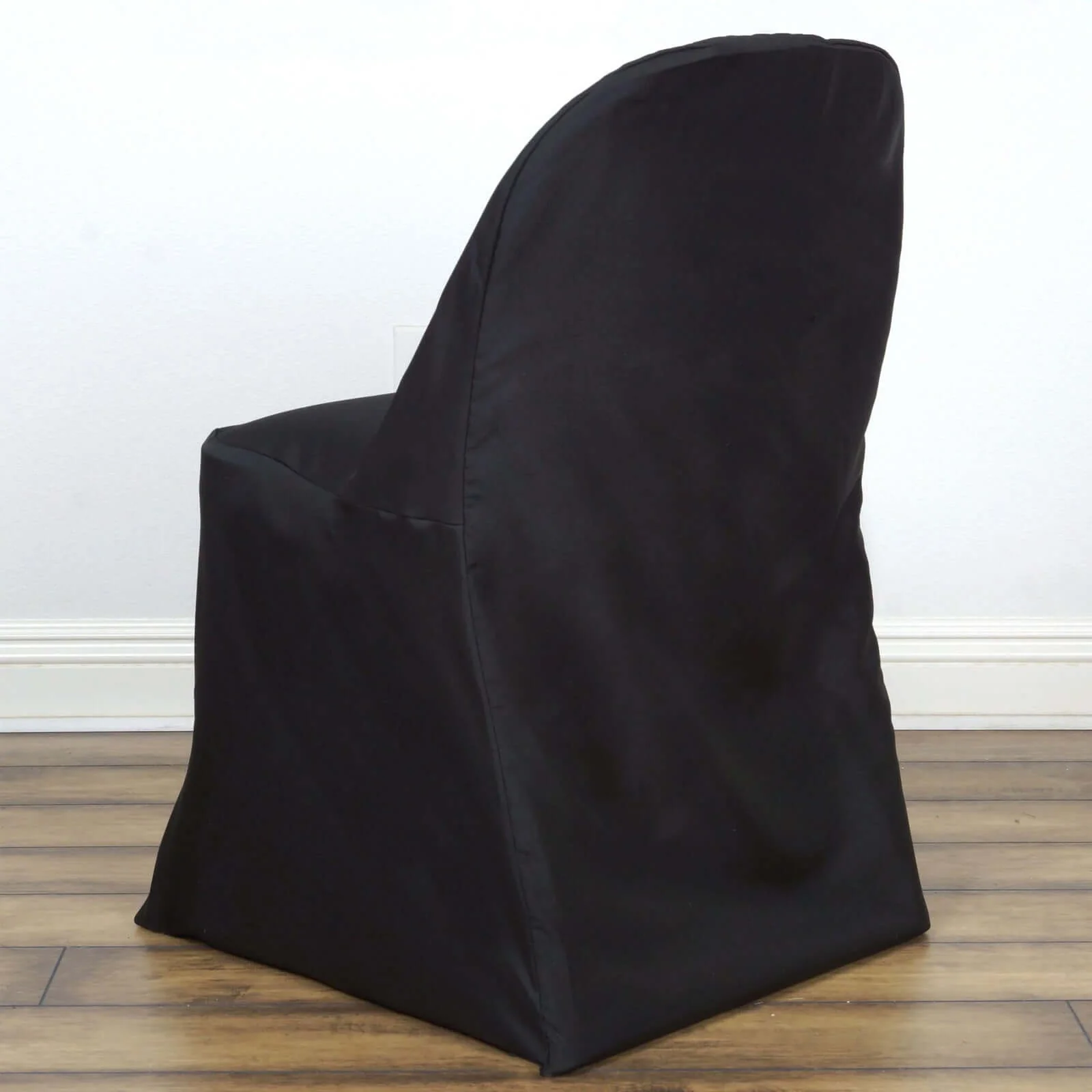 10 Pack Polyester Folding Chair Covers Black - Reusable Stain-Resistant Slip-On Covers for Weddings & Parties - Image 7