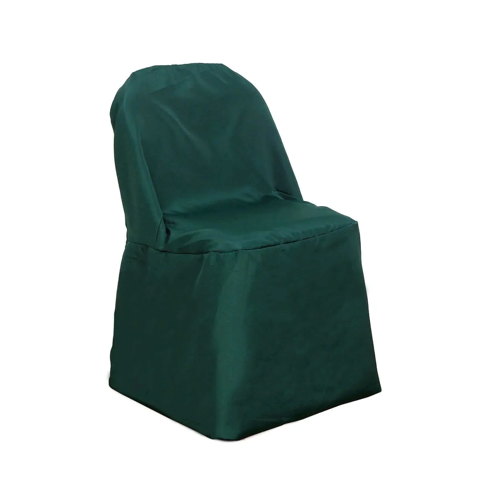 10 Pack Polyester Folding Chair Covers Hunter Emerald Green - Reusable Stain-Resistant Slipcovers - Image 8