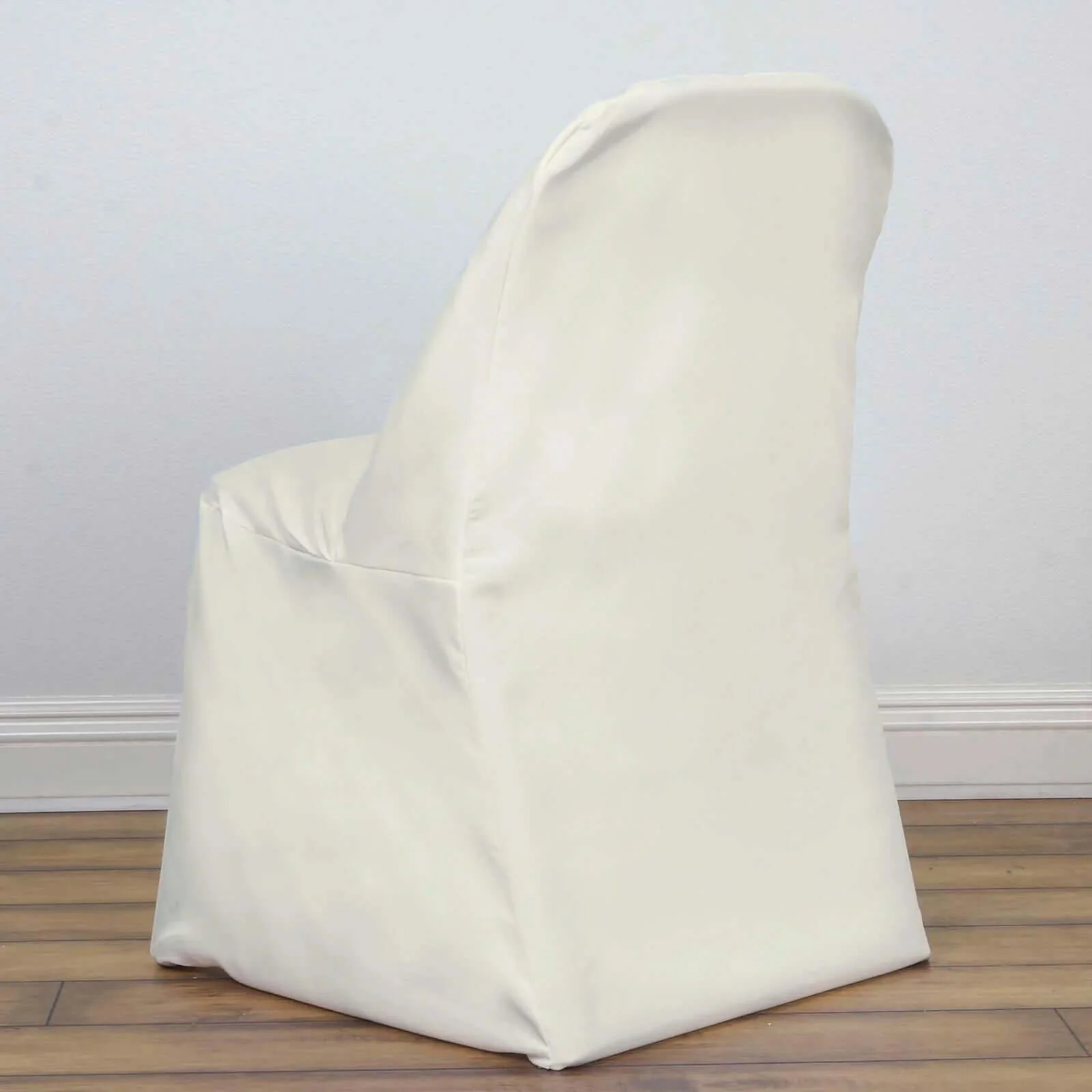 10 Pack Polyester Folding Chair Covers Ivory - Reusable Stain-Resistant Slipcovers - Image 6