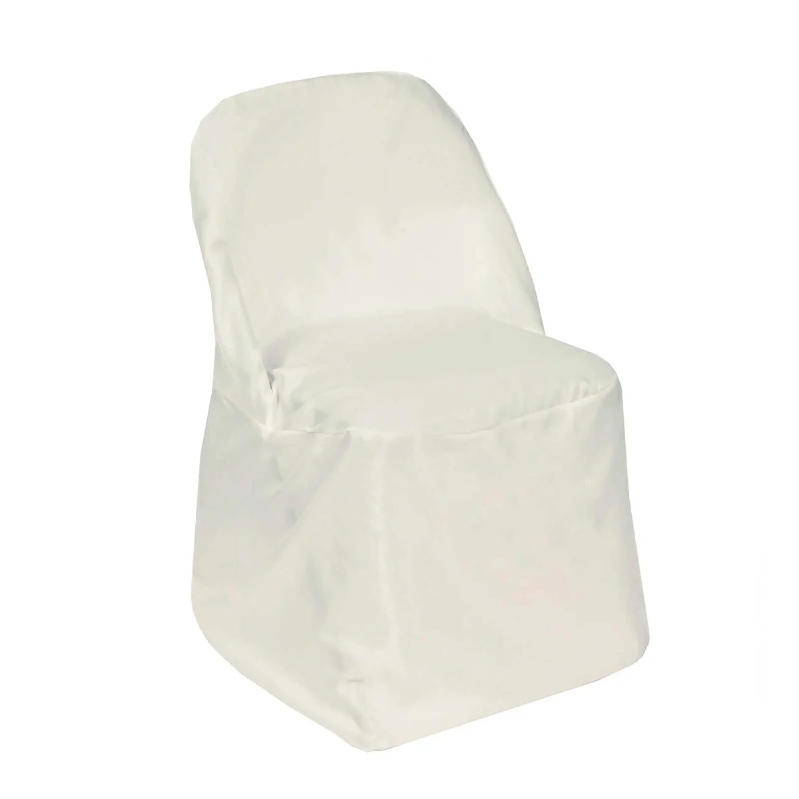 10 Pack Polyester Folding Chair Covers Ivory - Reusable Stain-Resistant Slipcovers - Image 7