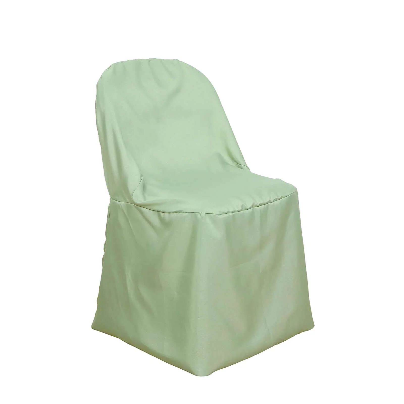 10 Pack Polyester Folding Chair Covers Sage Green - Reusable Stain-Resistant Slipcovers - Image 9