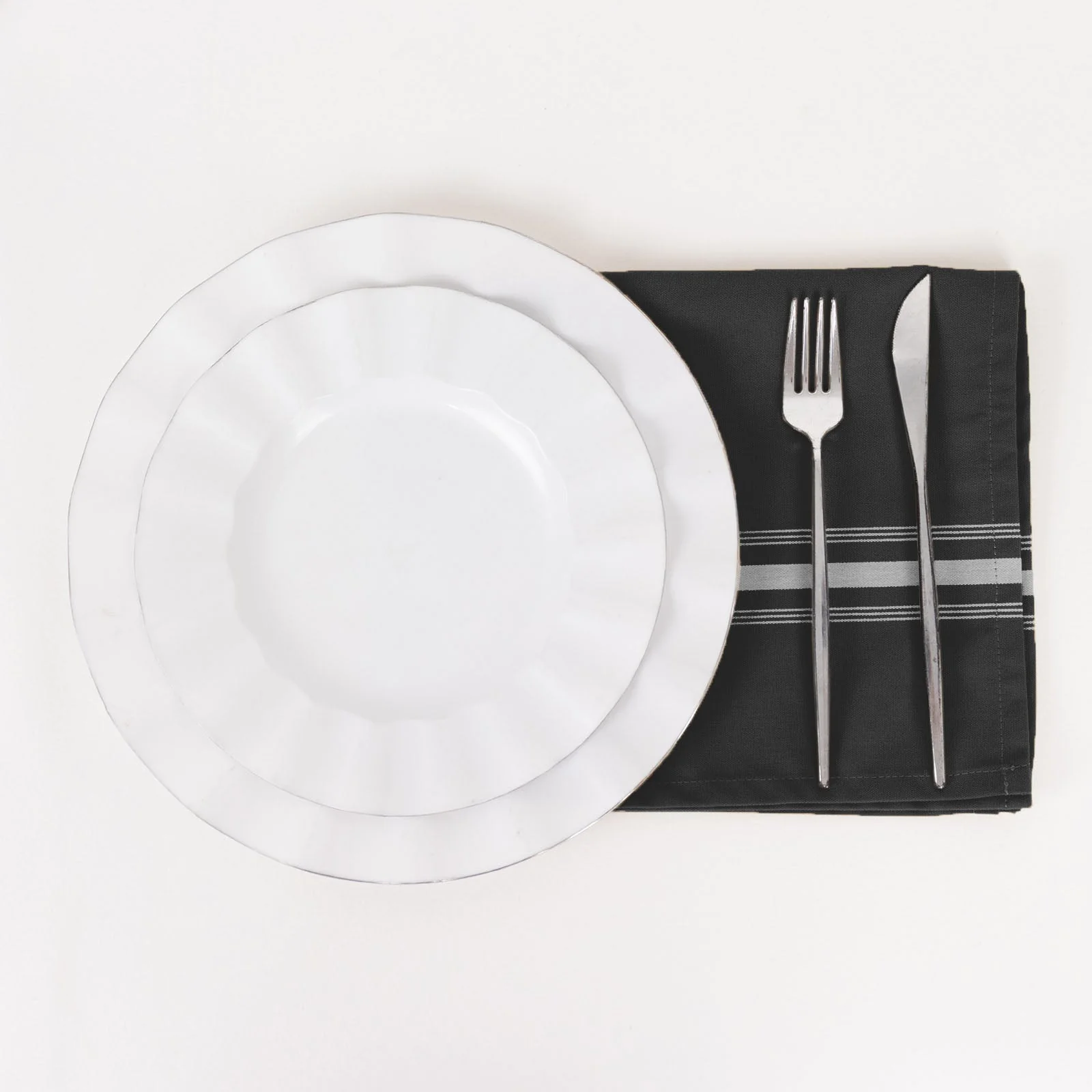 10 Pack Premium Spun Polyester Napkins 18"x22" Black/White Bistro Style - Soft & Highly Durable Dinner Napkins - Image 8