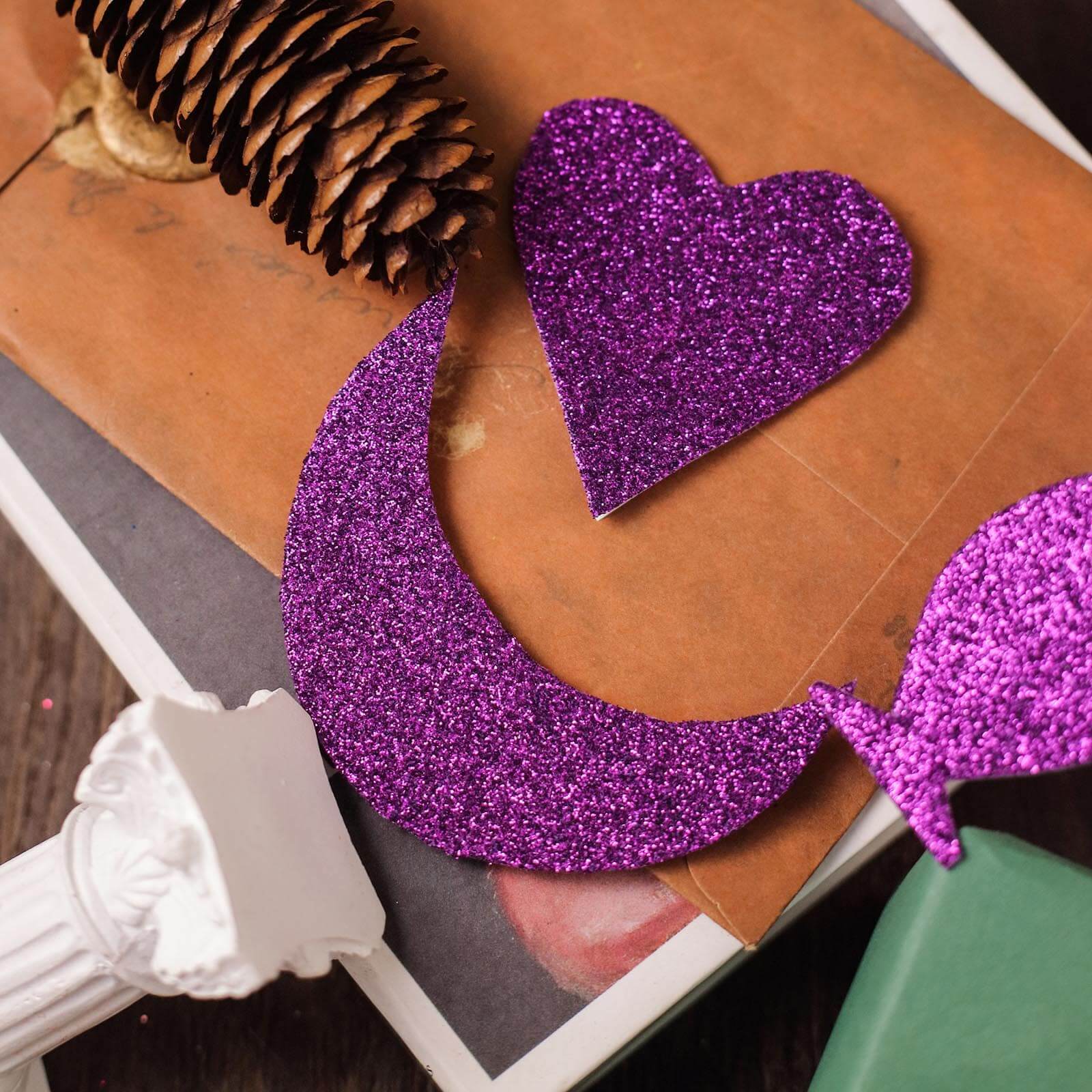10 Pack Purple Self-Adhesive Glitter DIY Craft Foam Sheets 12"x10" - Image 12