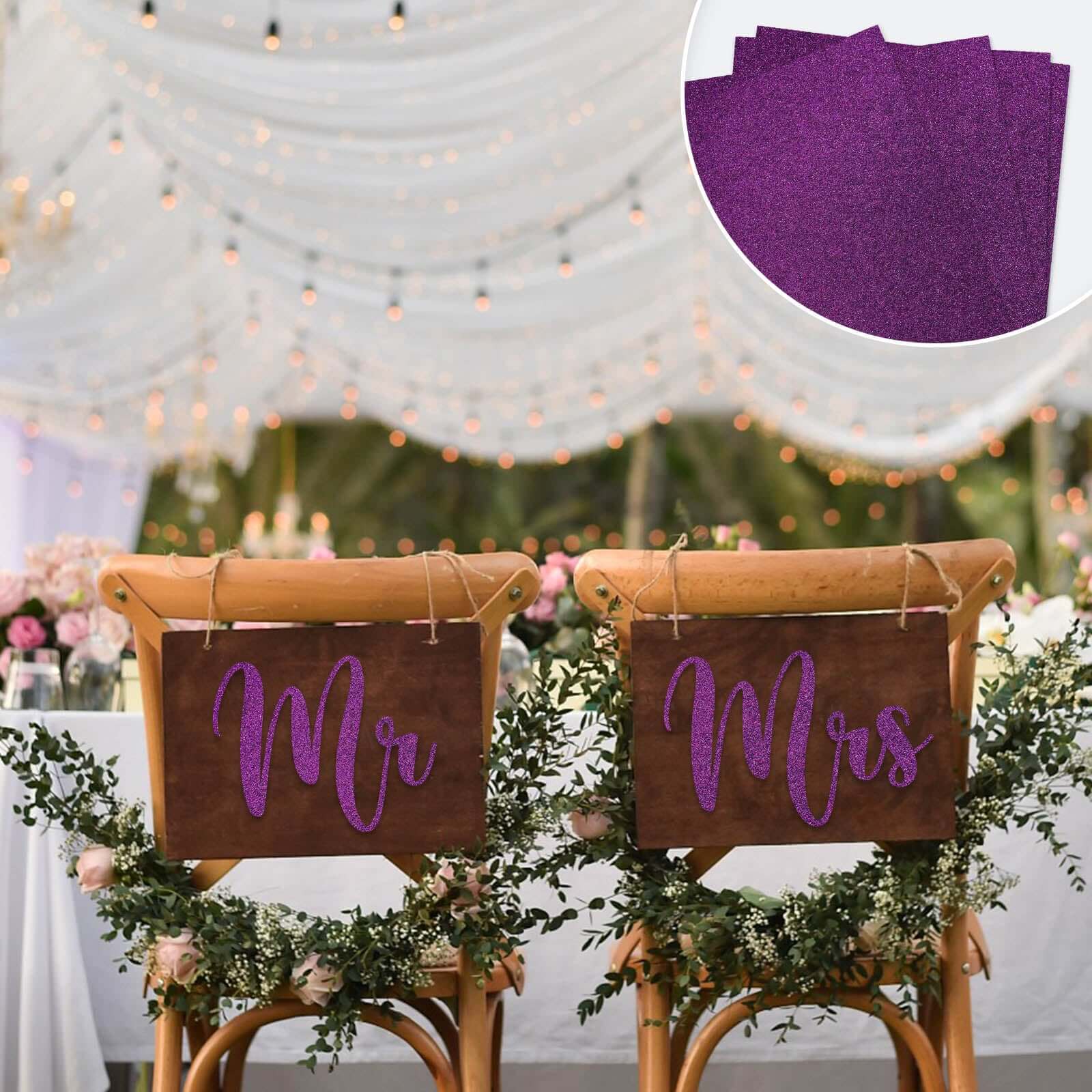 10 Pack Purple Self-Adhesive Glitter DIY Craft Foam Sheets 12"x10" - Image 2
