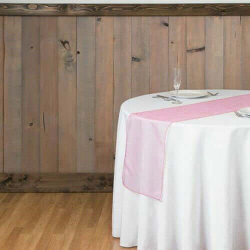 10 Pack Sheer Organza Table Runners 14"x108" Pink - Lightweight Table Decor - Image 2