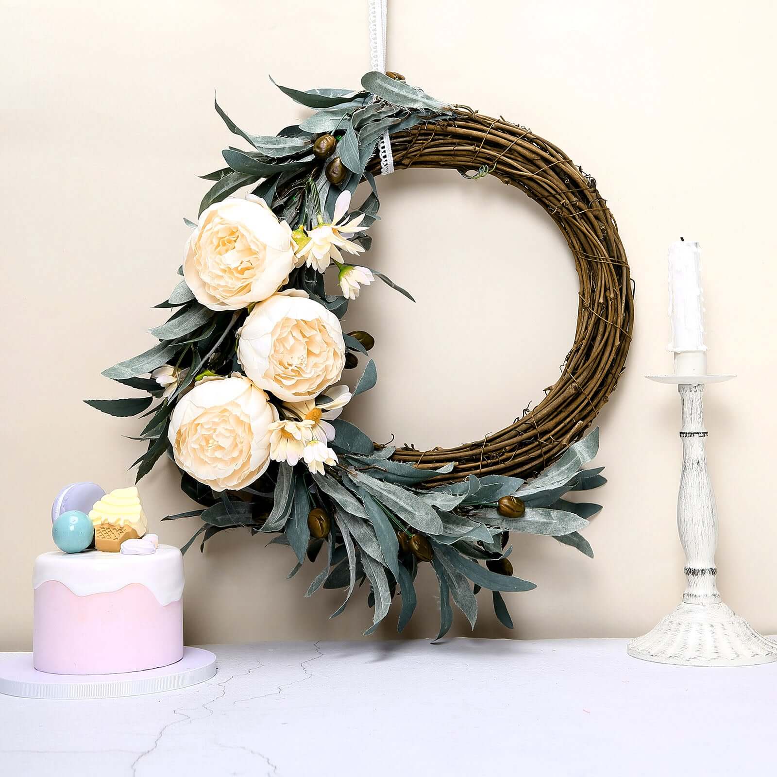 10-Pack Silk Peony Flower Heads 3" Beige - Realistic Faux Craft Flowers for Wedding Bouquets Centerpieces & Decorations - Image 7