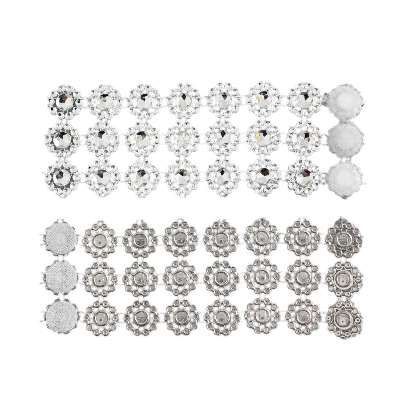 10 Pack Silver Sunflower Diamond Rhinestones Napkin Rings With Velcro, Elegant Wedding Napkin Holders - Image 7
