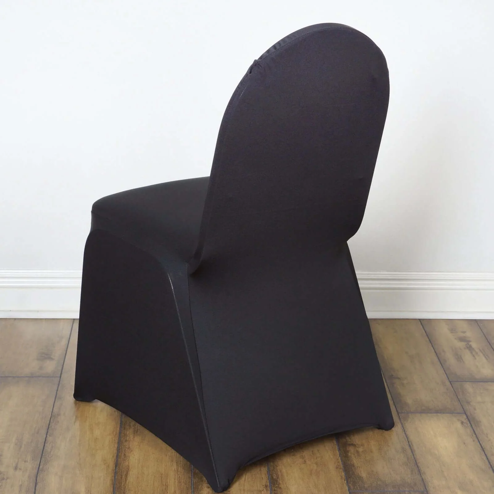 10 Pack Spandex Fitted Banquet Chair Covers Black - Reusable Stretch Slip-On Slipcovers for Weddings & Events - Image 2