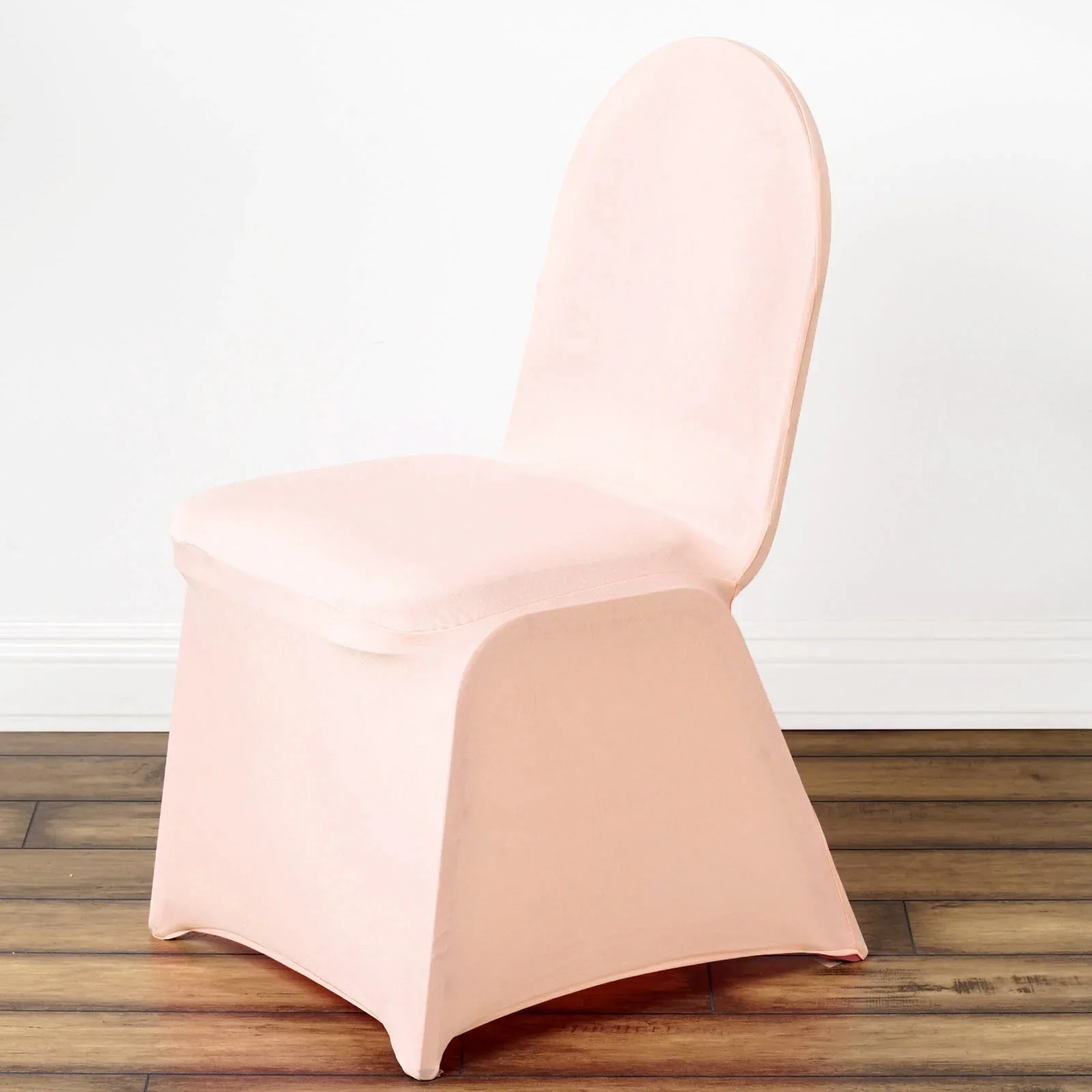 10 Pack Spandex Fitted Banquet Chair Covers Blush - Reusable Stretch Slip-On Slipcovers - Image 6