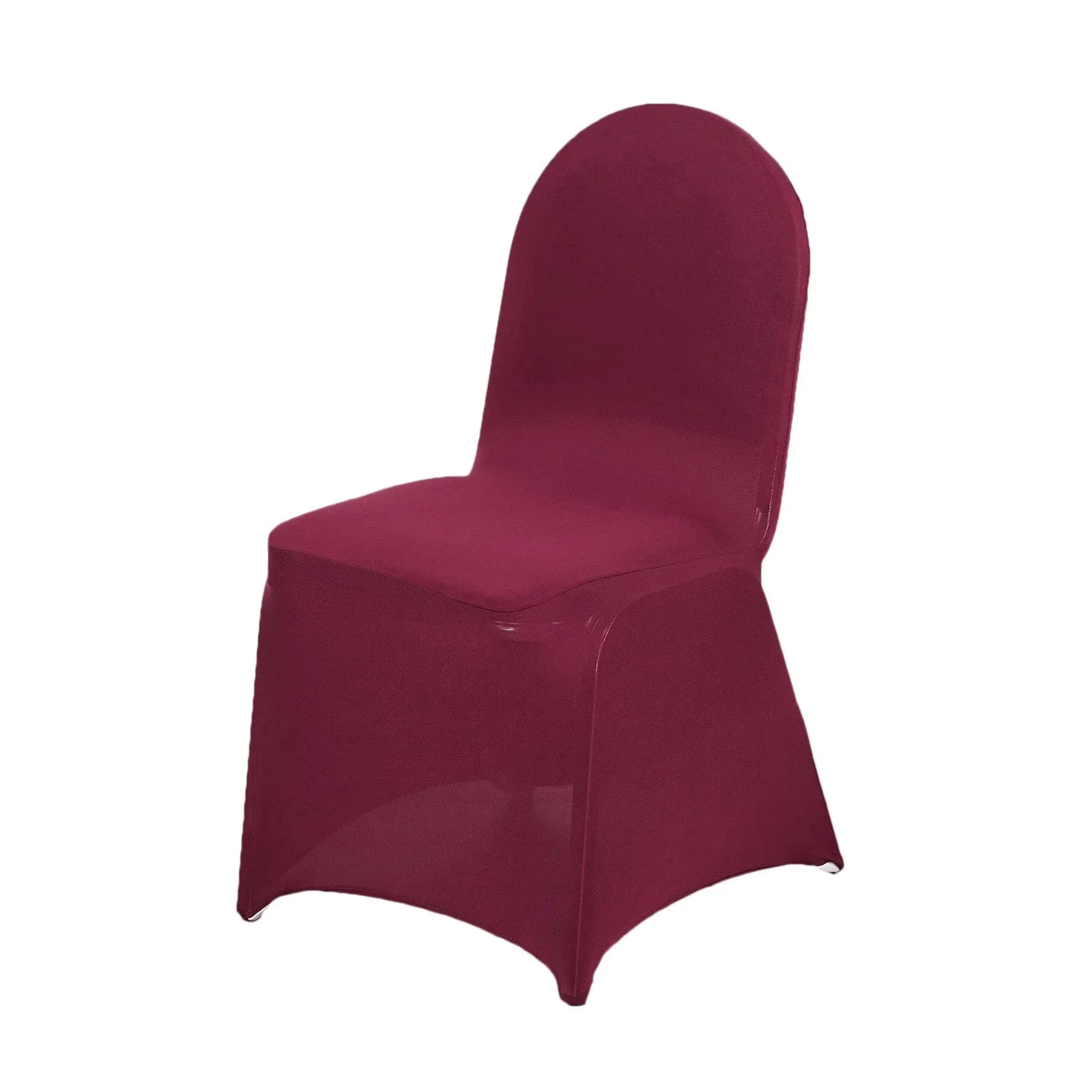 10 Pack Spandex Fitted Banquet Chair Covers Burgundy - Reusable Stretch Slip-On Slipcovers - Image 6