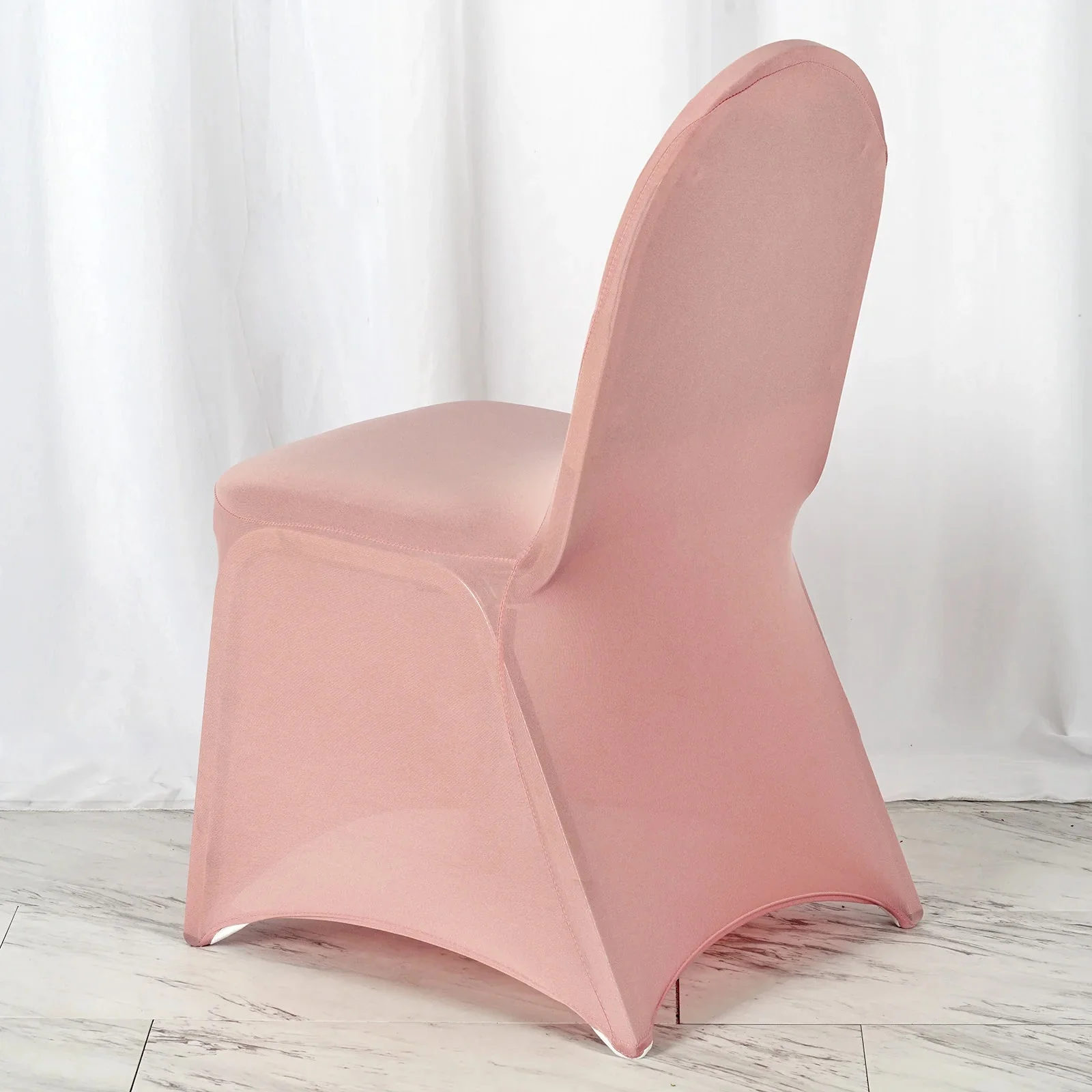10 Pack Spandex Fitted Banquet Chair Covers Dusty Rose - Reusable Stretch Slip-On Slipcovers - Image 6