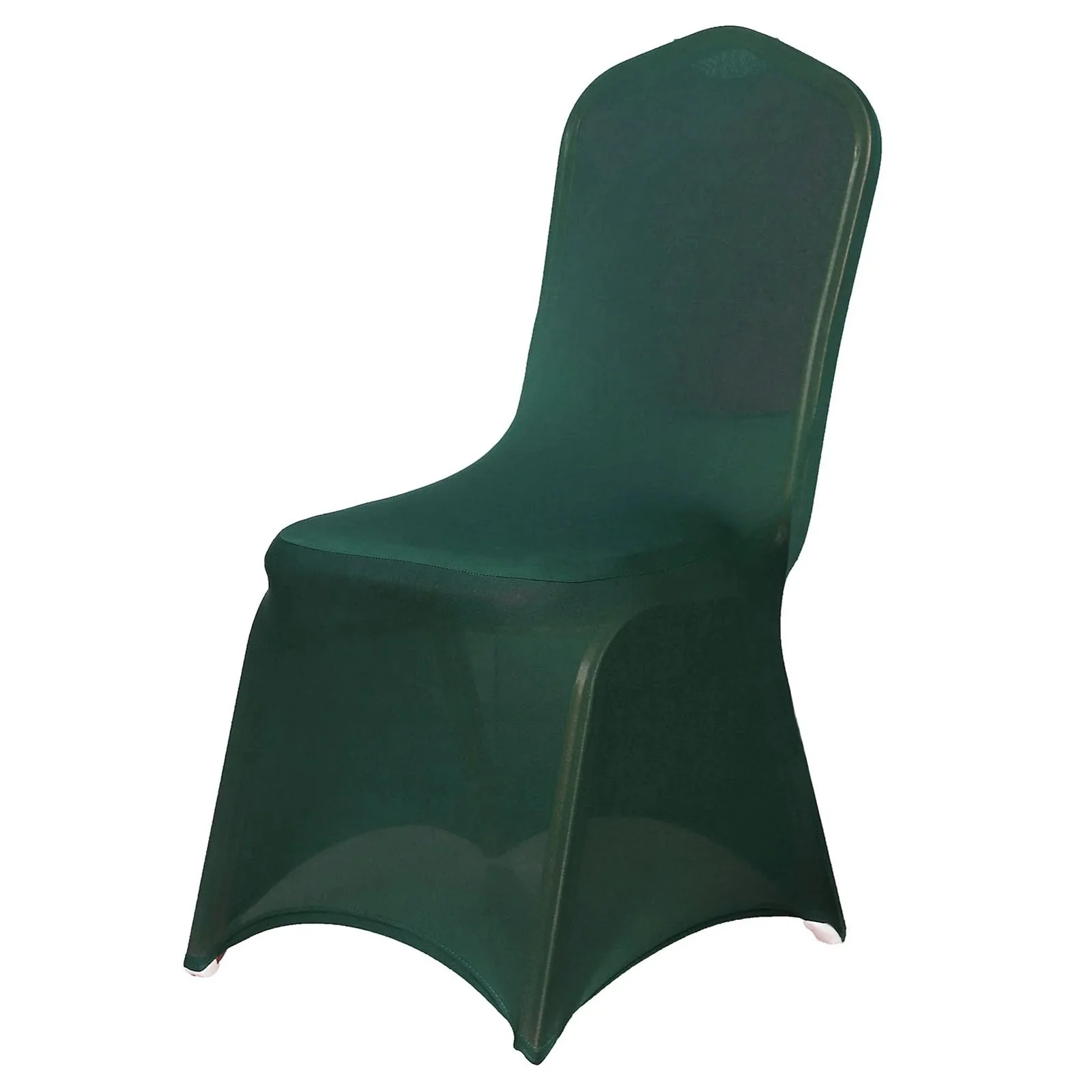 10 Pack Spandex Fitted Banquet Chair Covers Hunter Emerald Green - Reusable Stretch Slip-On Slipcovers - Image 6