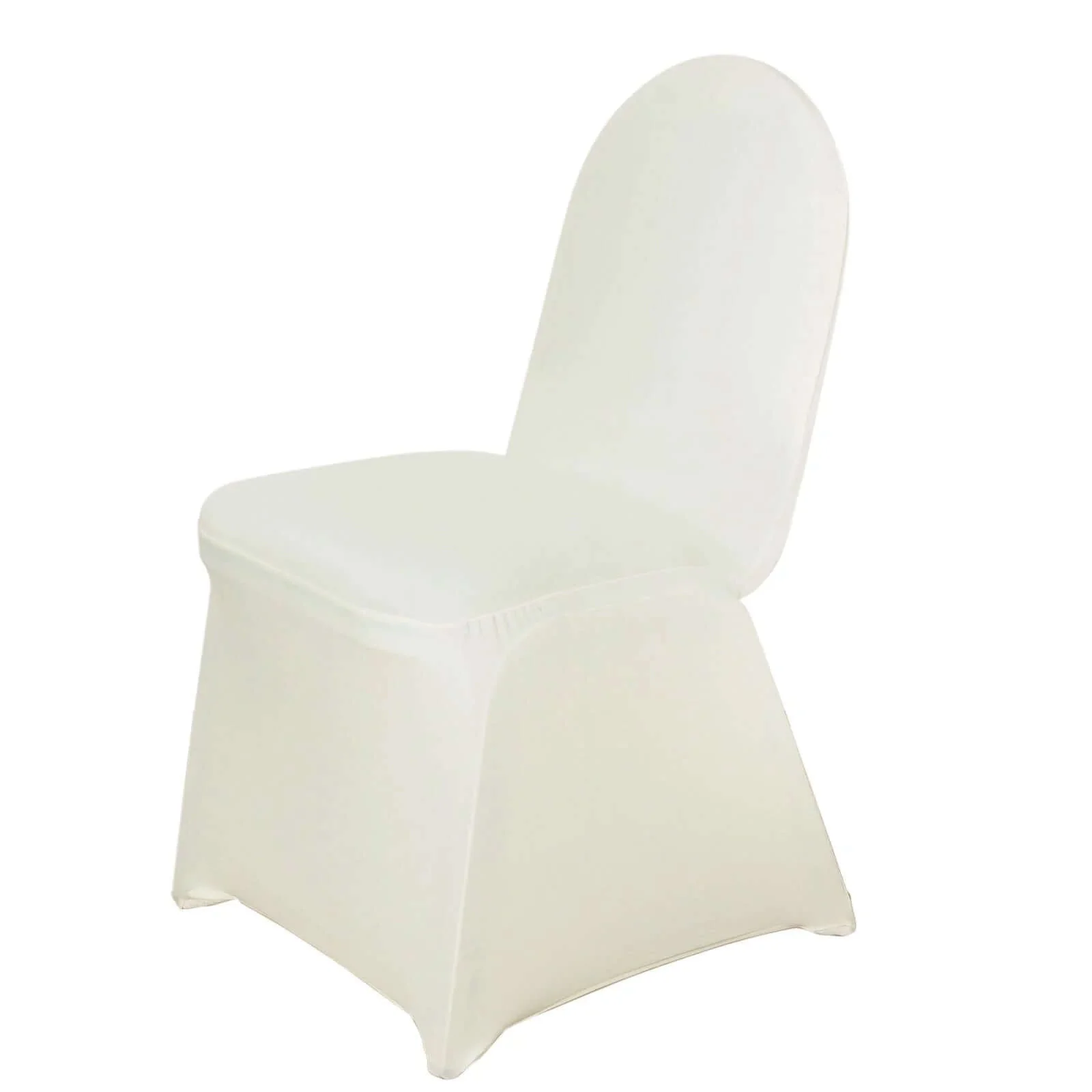 10 Pack Spandex Fitted Banquet Chair Covers Ivory - Reusable Stretch Slip-On Slipcovers - Image 7