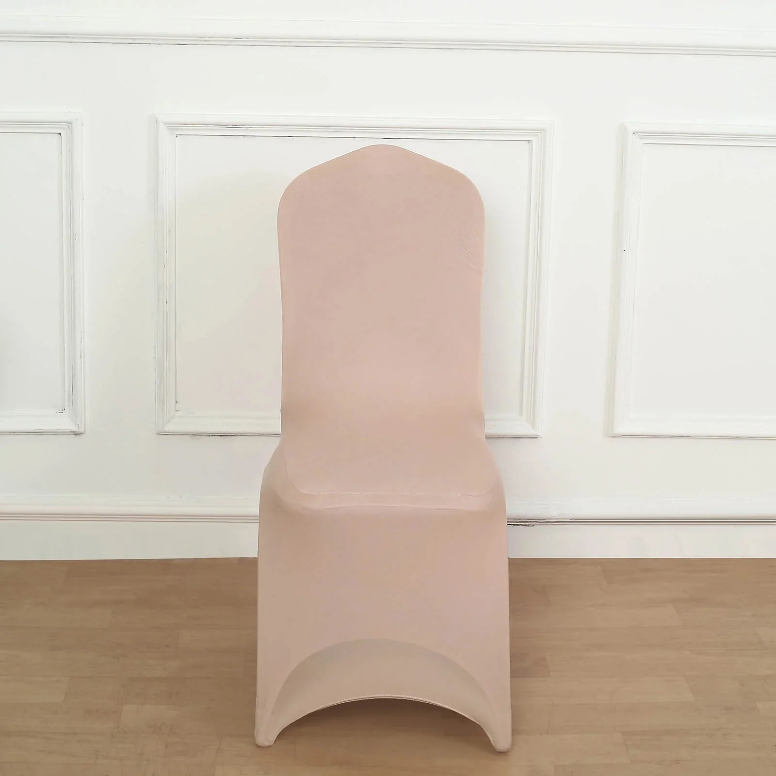 10 Pack Spandex Fitted Banquet Chair Covers Nude - Reusable Stretch Slip-On Slipcovers - Image 2