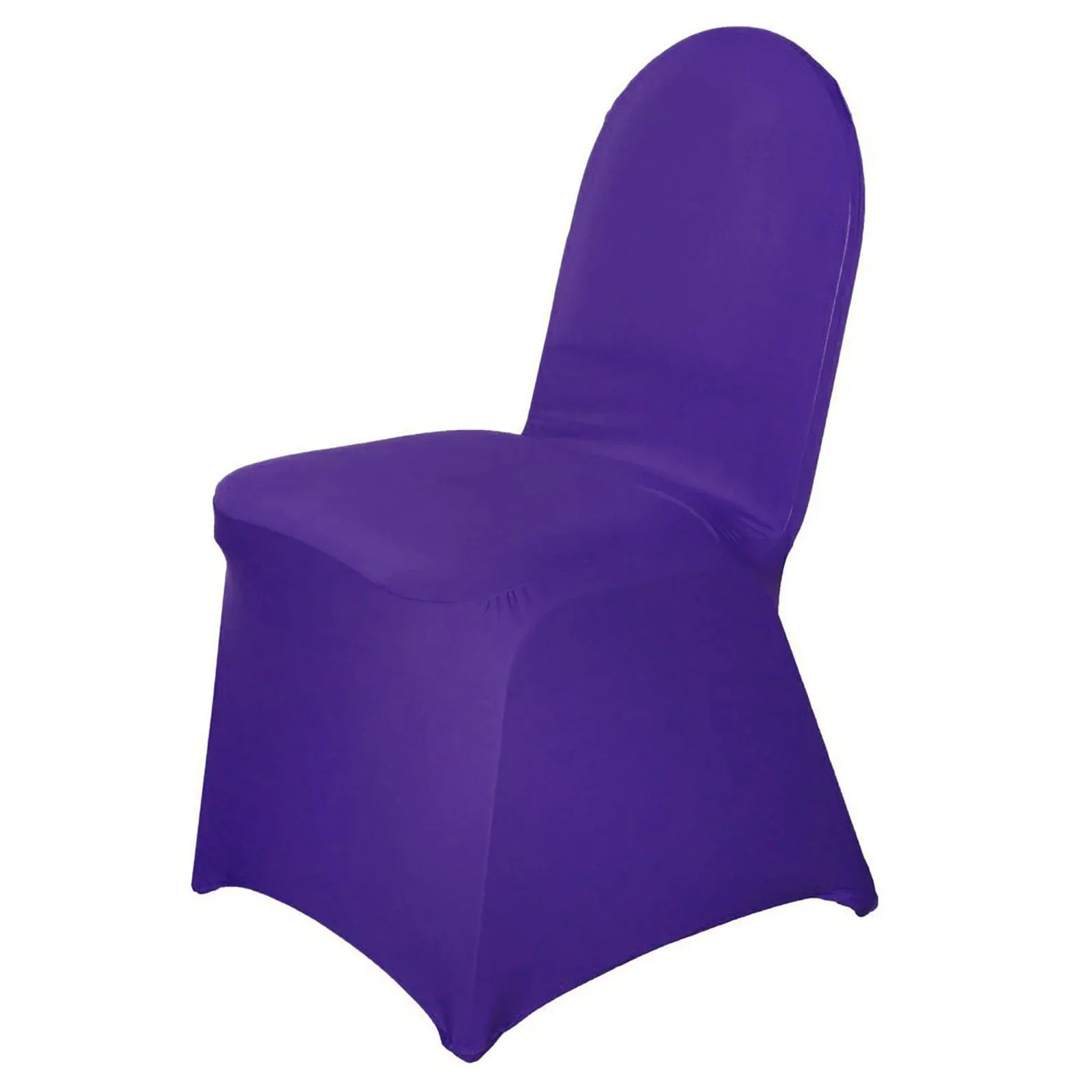 10 Pack Spandex Fitted Banquet Chair Covers Purple - Reusable Stretch Slip-On Slipcovers - Image 7