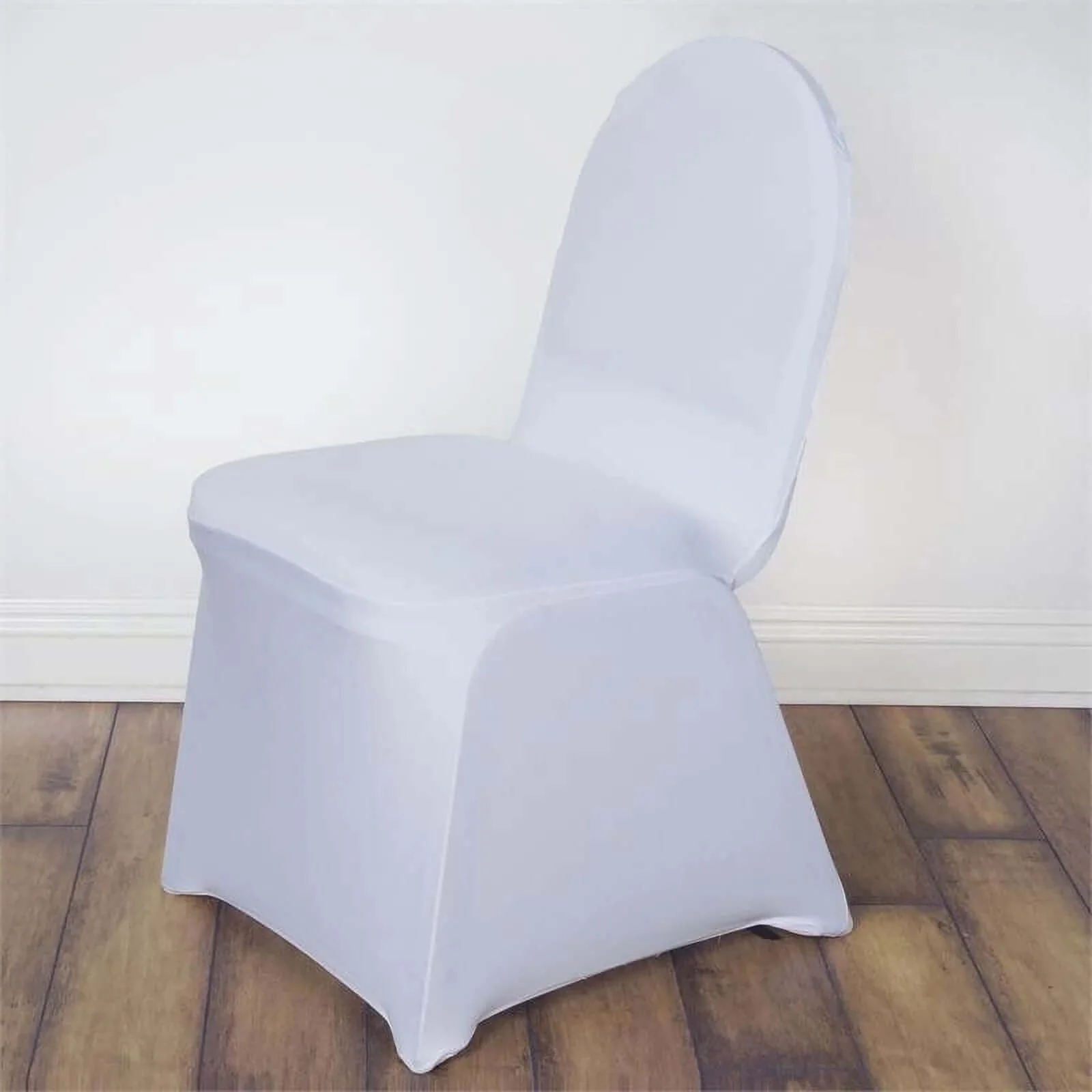 10 Pack Spandex Fitted Banquet Chair Covers White - Reusable Stretch Slip-On Slipcovers for Weddings & Events - Image 2