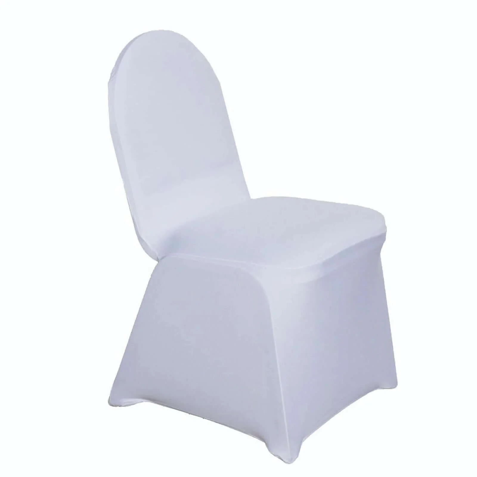 10 Pack Spandex Fitted Banquet Chair Covers White - Reusable Stretch Slip-On Slipcovers for Weddings & Events - Image 7