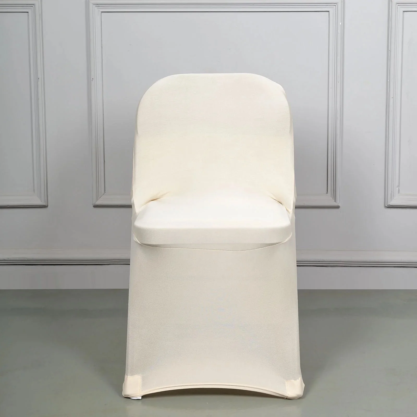 10 Pack Stretch Spandex Folding Chair Covers Beige - 160GSM Superior Durability with a Snug Fit Slipcovers - Image 5