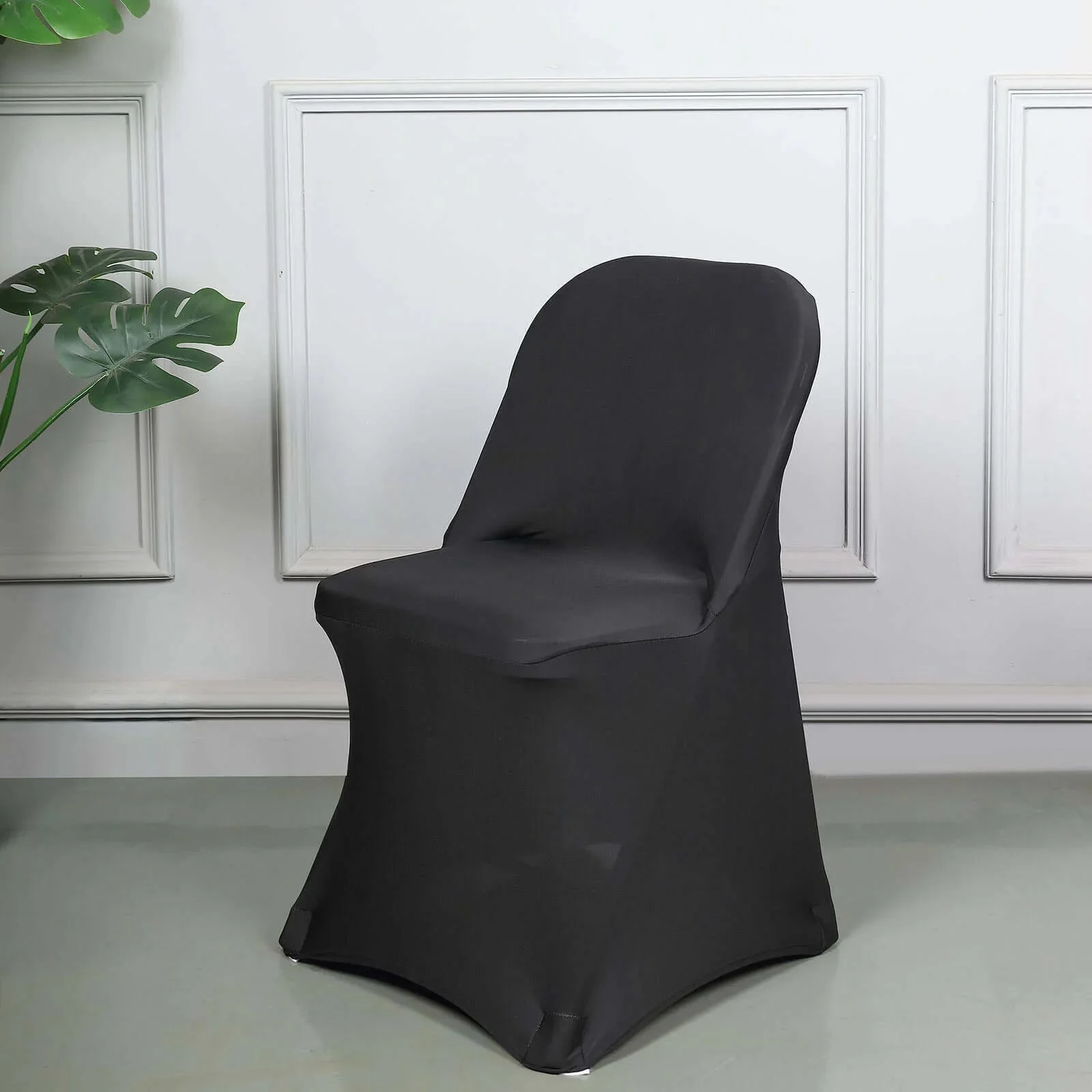 10 Pack Stretch Spandex Folding Chair Covers Black - 160GSM Superior Durability with a Snug & Stylish Fit Slipcovers - Image 2