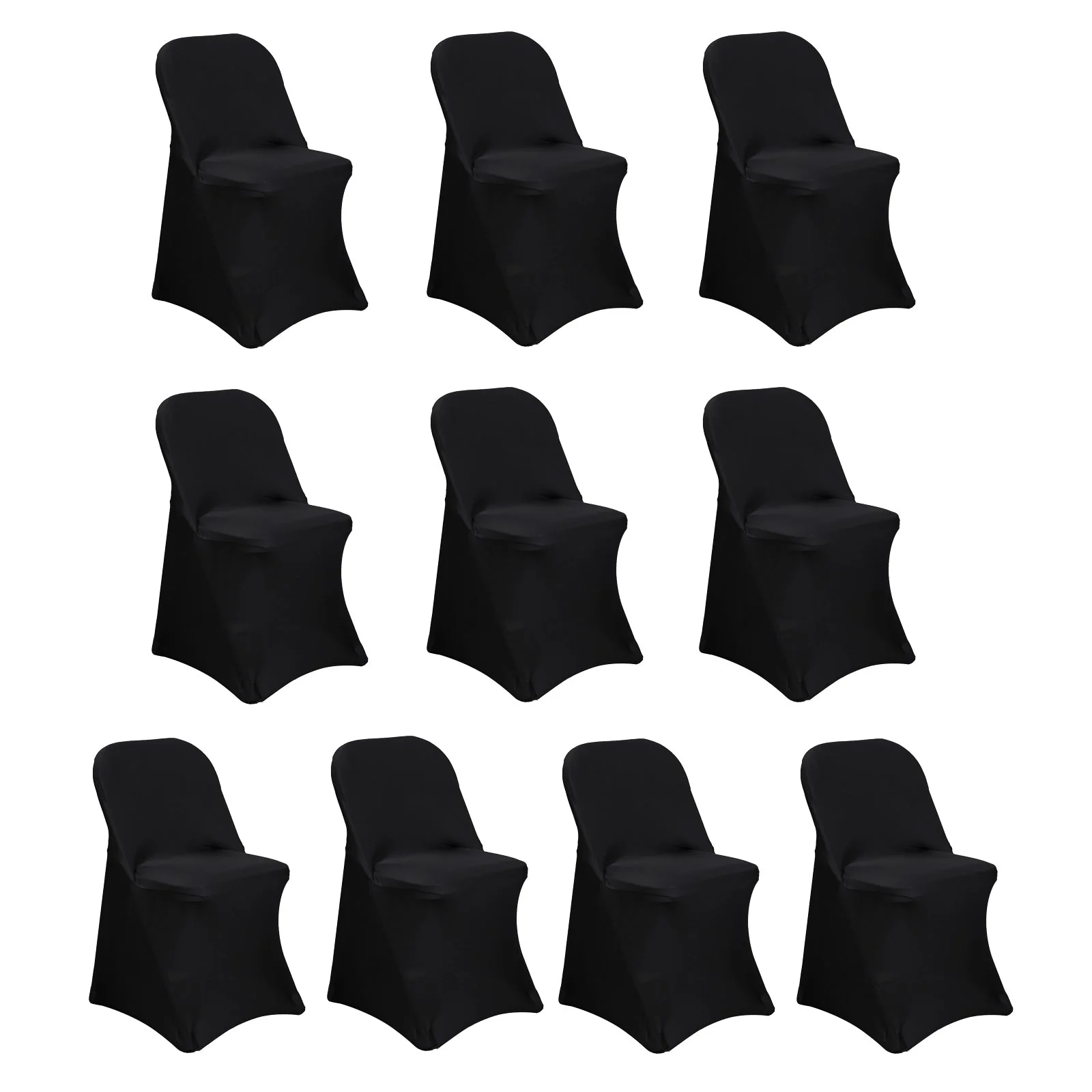10 Pack Stretch Spandex Folding Chair Covers Black - 160GSM Superior Durability with a Snug & Stylish Fit Slipcovers - Image 3