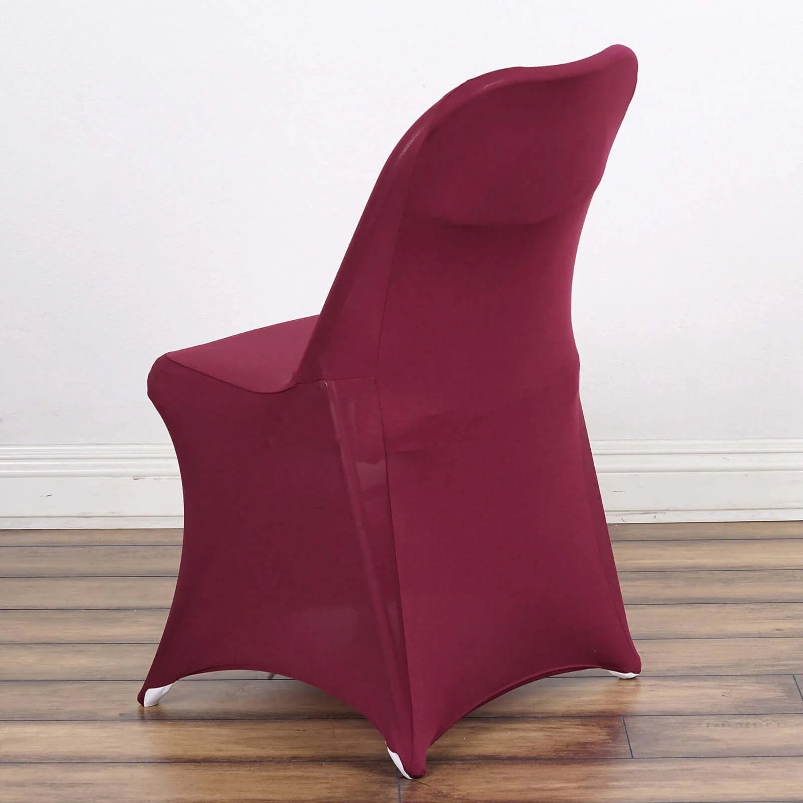 10 Pack Stretch Spandex Folding Chair Covers Burgundy - 160GSM Superior Durability with a Snug Fit Slipcovers - Image 6