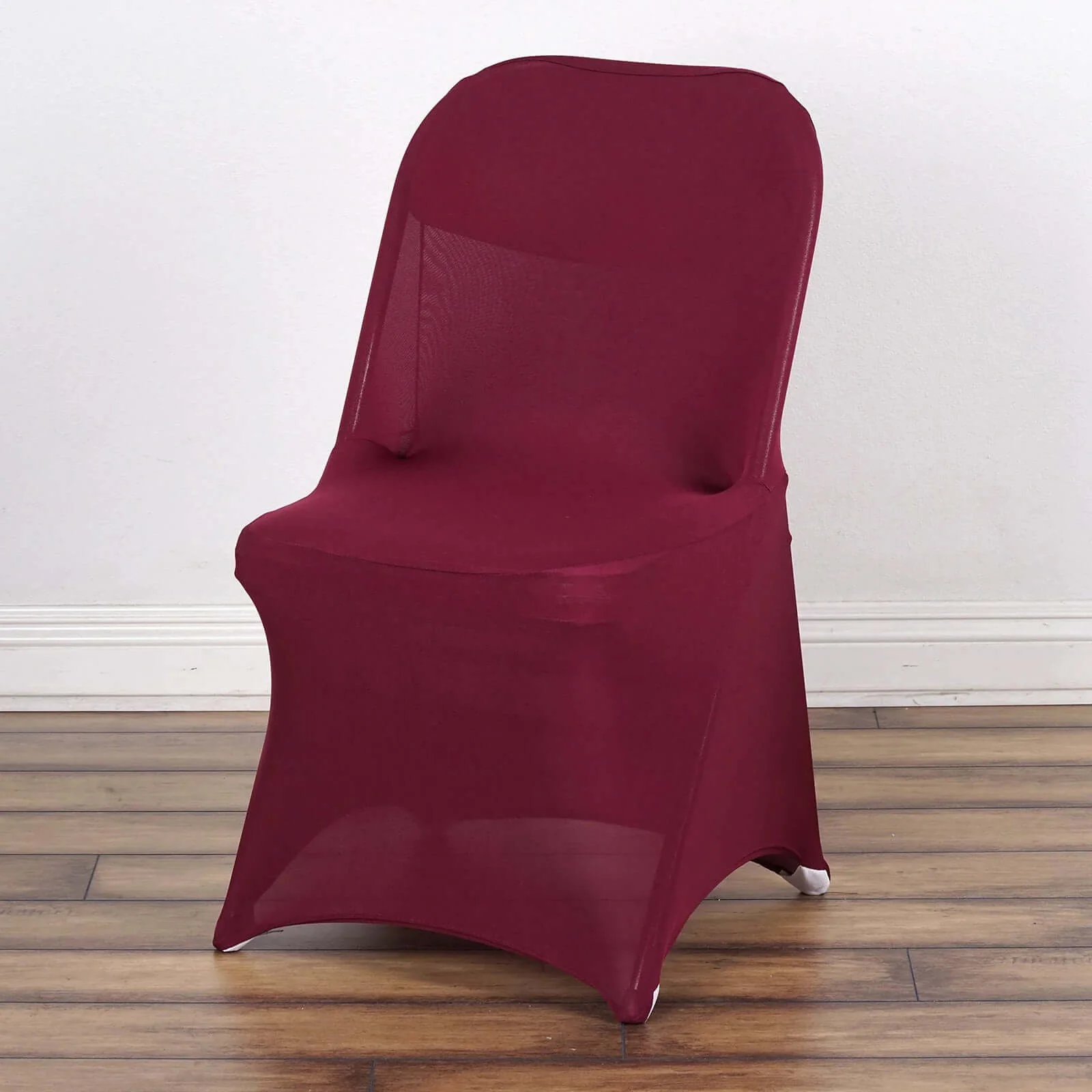 10 Pack Stretch Spandex Folding Chair Covers Burgundy - 160GSM Superior Durability with a Snug Fit Slipcovers - Image 7