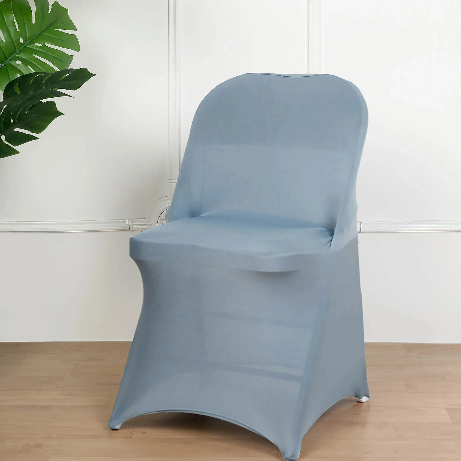 10 Pack Stretch Spandex Folding Chair Covers Dusty Blue - 160GSM Superior Durability with a Snug Fit Slipcovers - Image 2