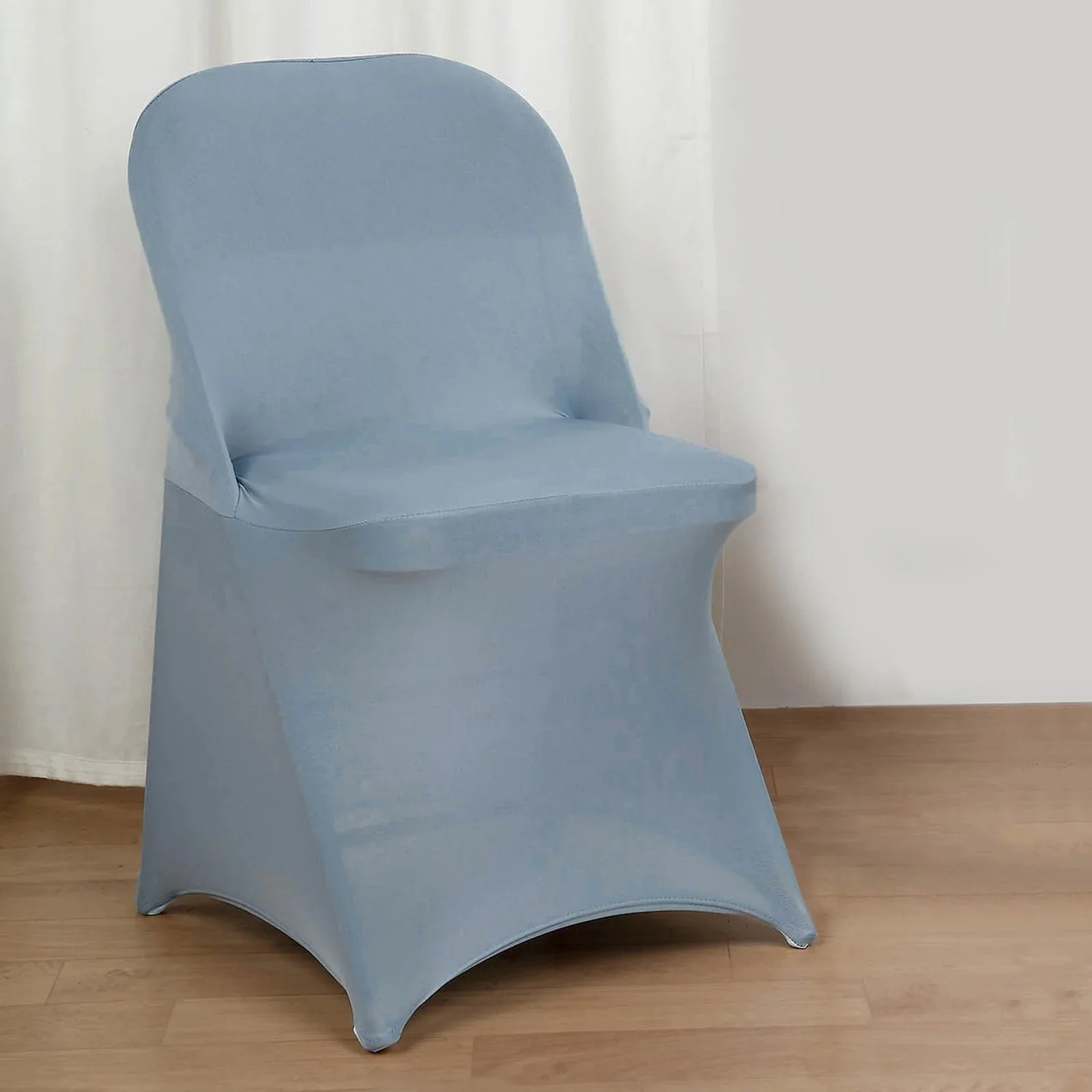 10 Pack Stretch Spandex Folding Chair Covers Dusty Blue - 160GSM Superior Durability with a Snug Fit Slipcovers - Image 4