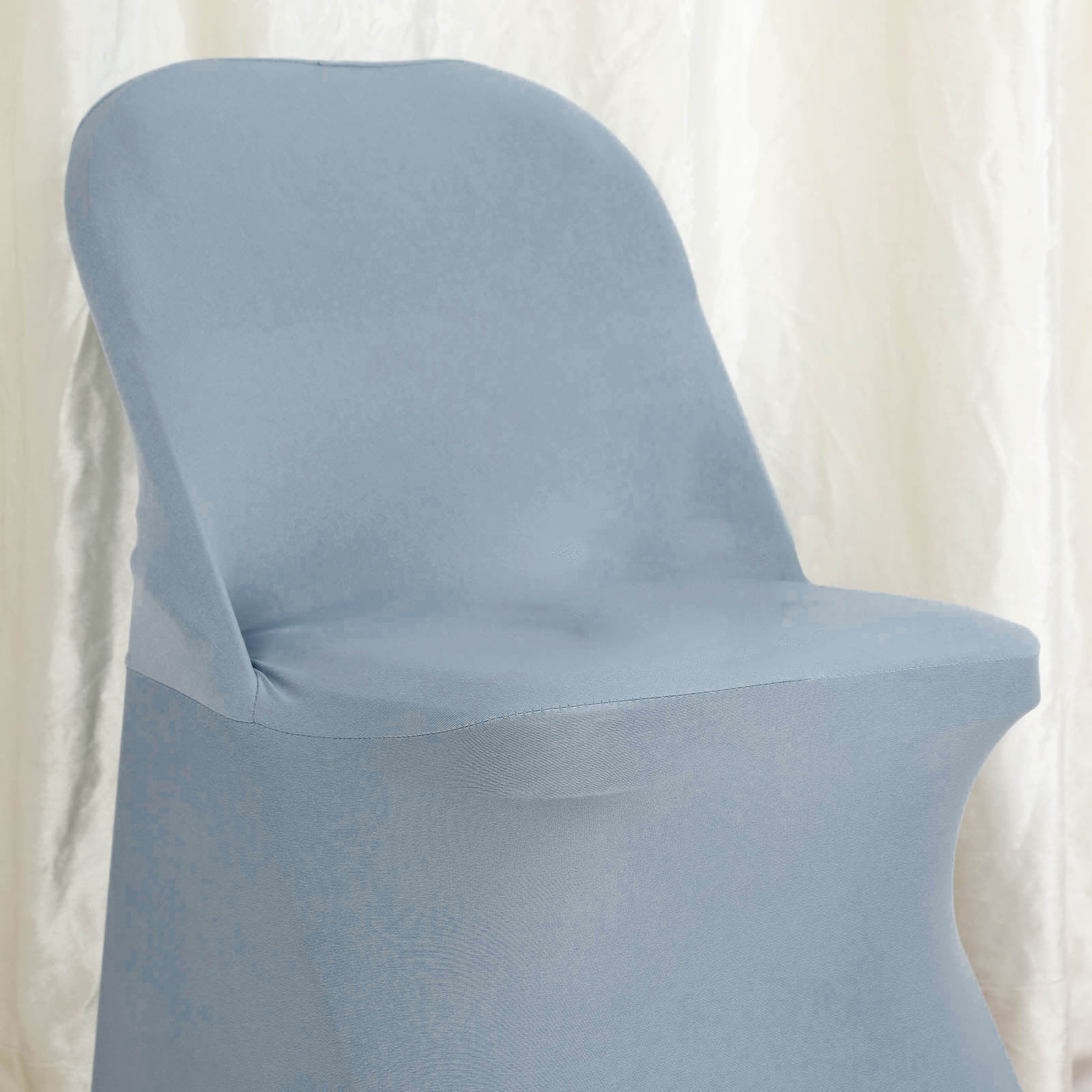 10 Pack Stretch Spandex Folding Chair Covers Dusty Blue - 160GSM Superior Durability with a Snug Fit Slipcovers - Image 6