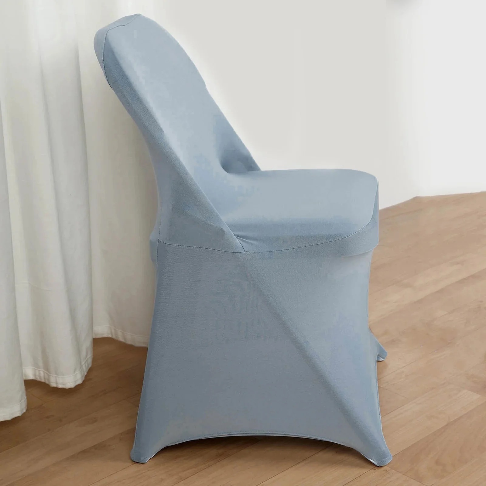 10 Pack Stretch Spandex Folding Chair Covers Dusty Blue - 160GSM Superior Durability with a Snug Fit Slipcovers - Image 8