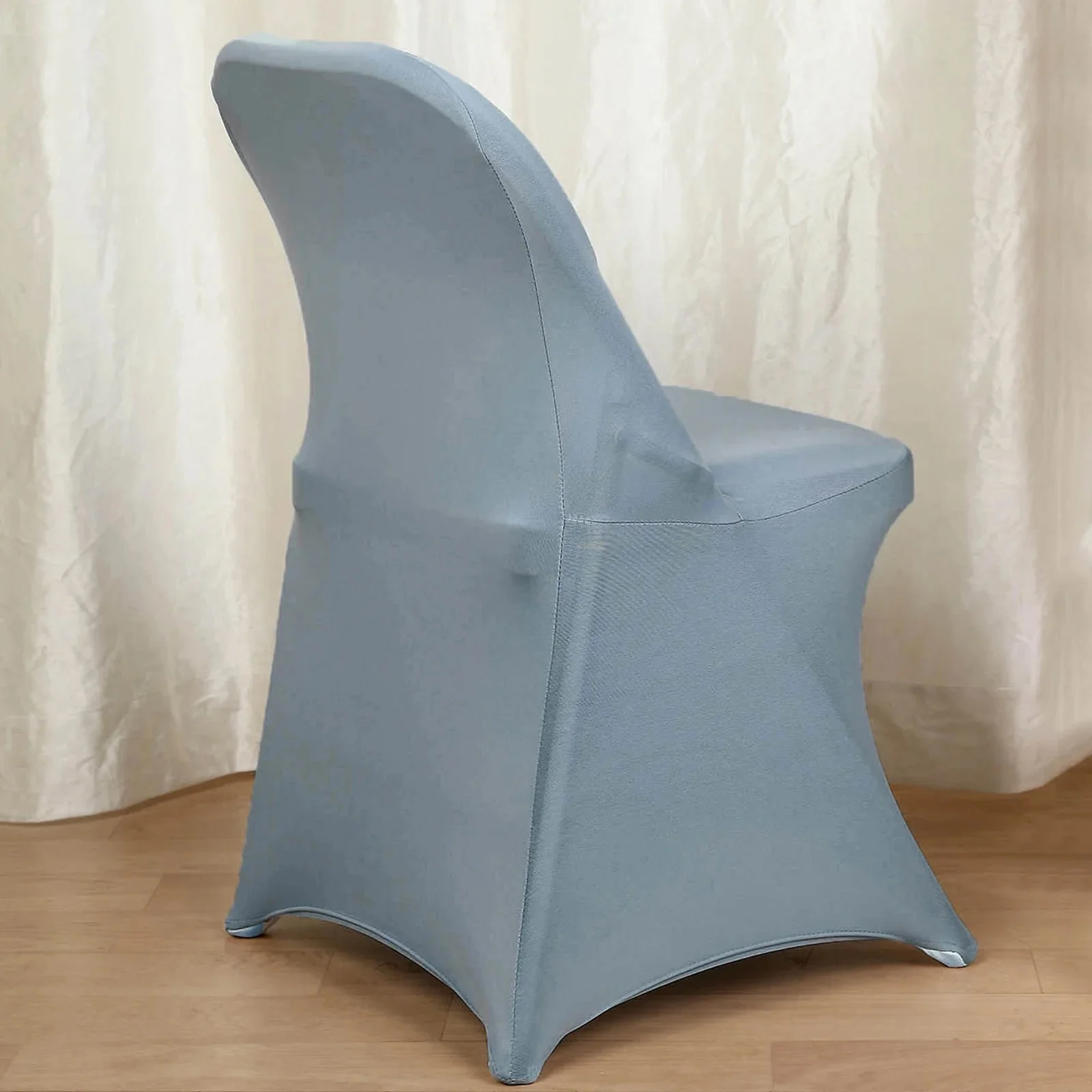 10 Pack Stretch Spandex Folding Chair Covers Dusty Blue - 160GSM Superior Durability with a Snug Fit Slipcovers - Image 9