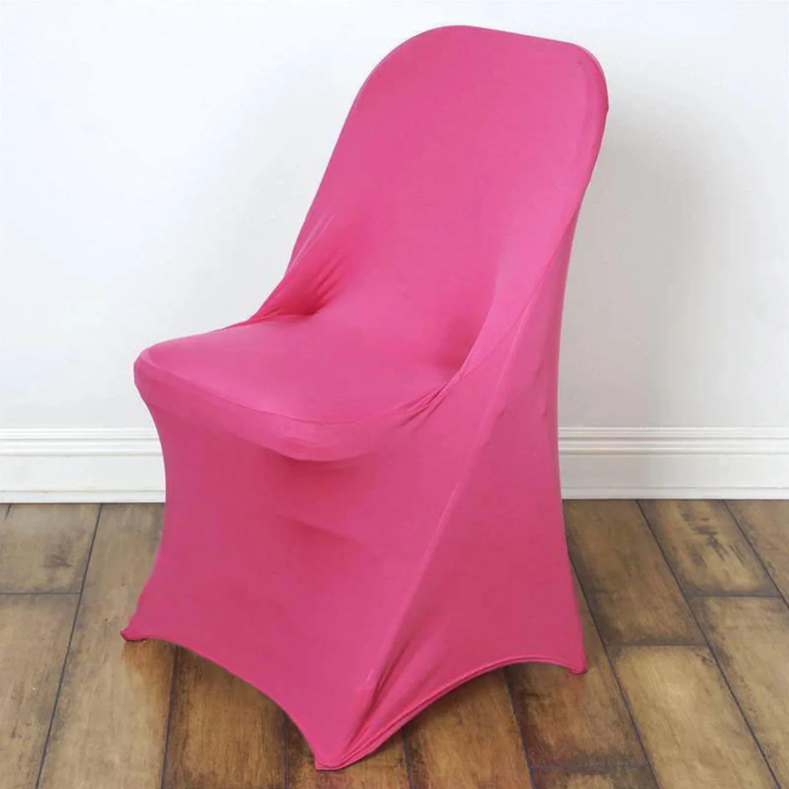 10 Pack Stretch Spandex Folding Chair Covers Fuchsia - 160GSM Superior Durability with a Snug Fit Slipcovers - Image 2